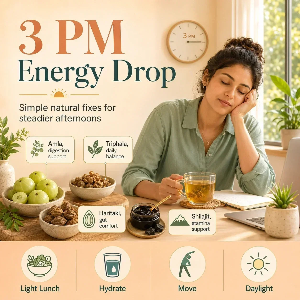 Why Your Energy Drops at 3 PM (And How to Fix It Naturally)
