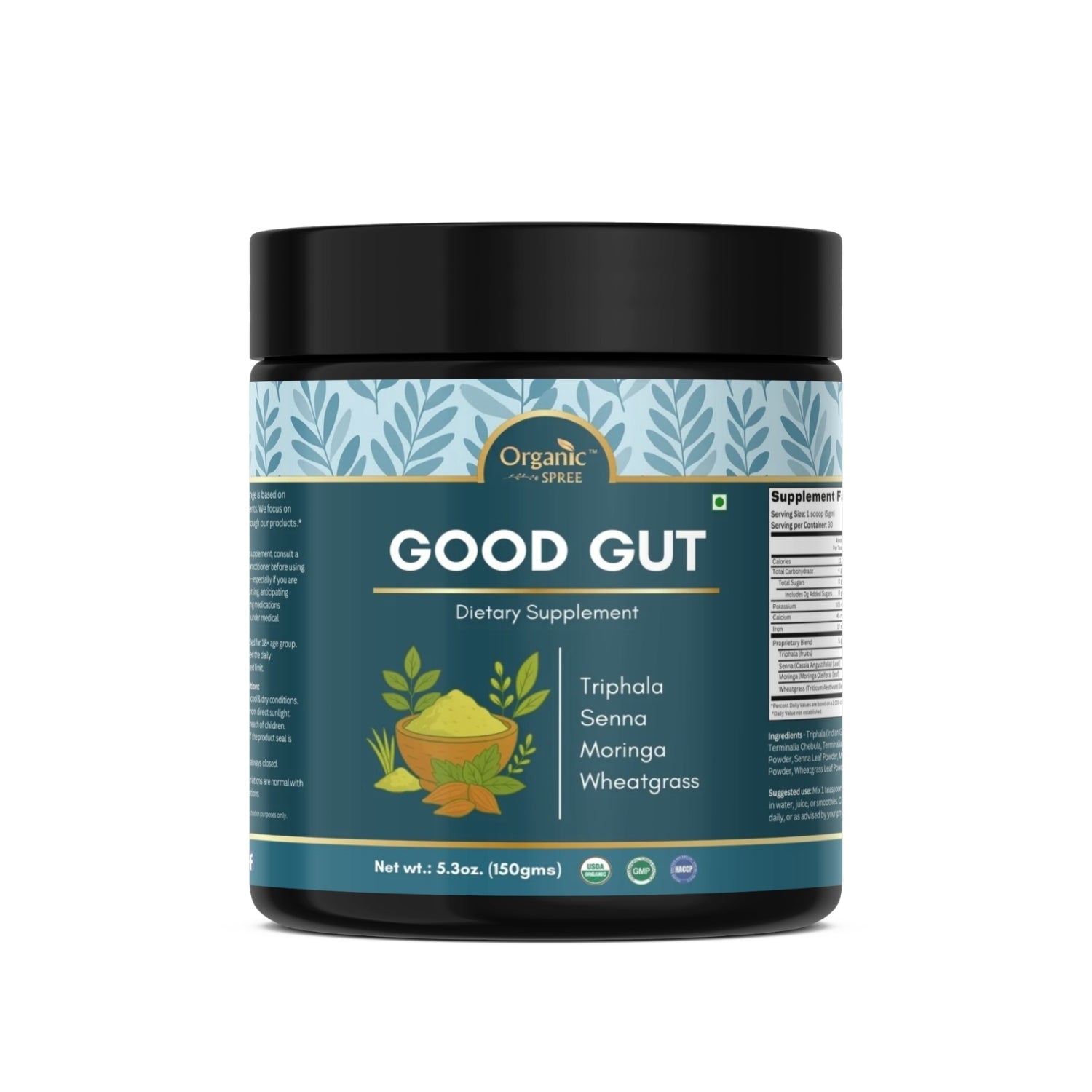 Organic Spree Good Gut Powder – 150 g (5.3oz) | USDA Organic Certified