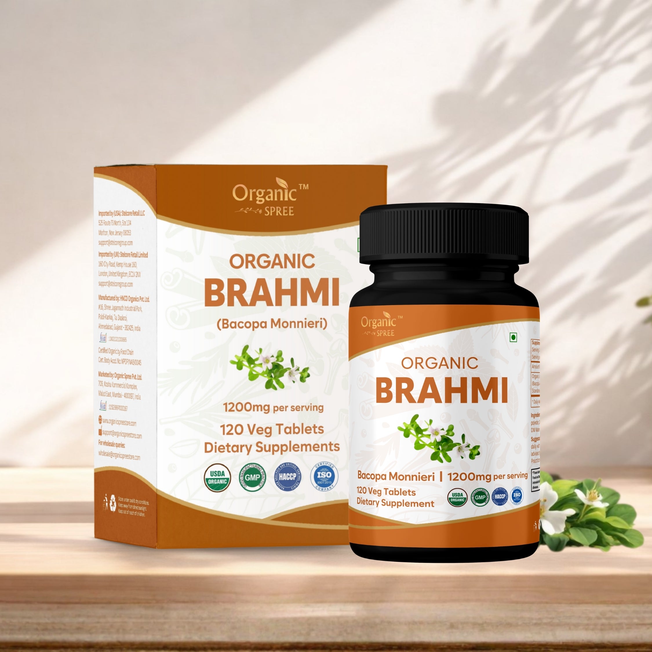 Organic Spree Brahmi 120 Tablets - Organic Certified