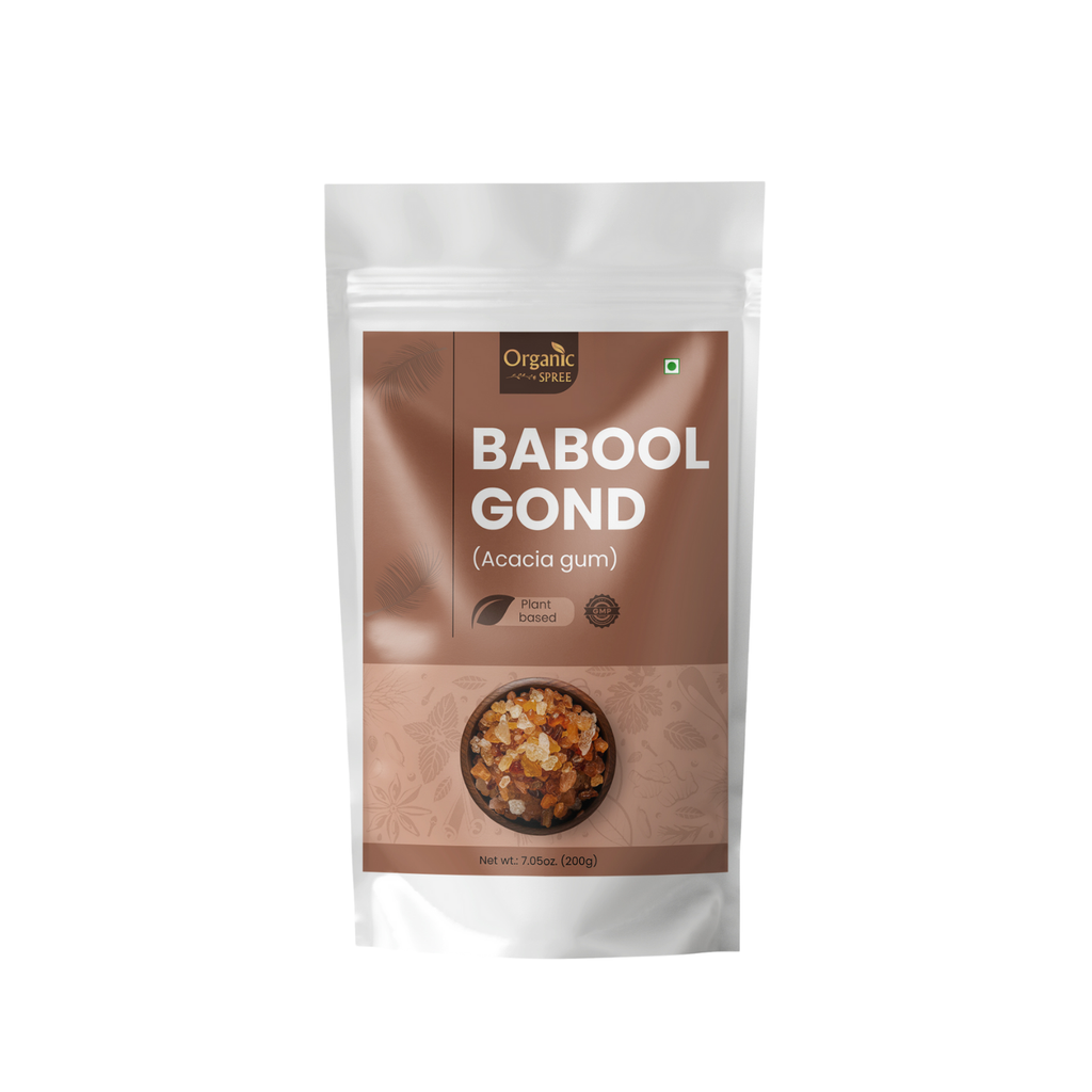 Organic Spree BABOOL GOND 200 grams (7.05oz) | Acacia gum - GMP Certified