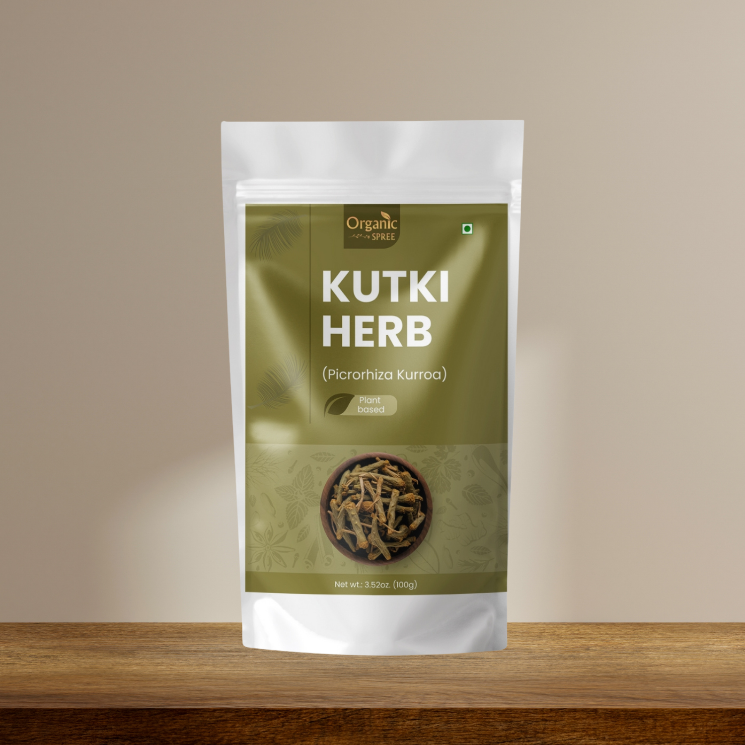 Organic Spree Kutki Herb 100gm (3.52oz) - Picrorhiza Kurroa
