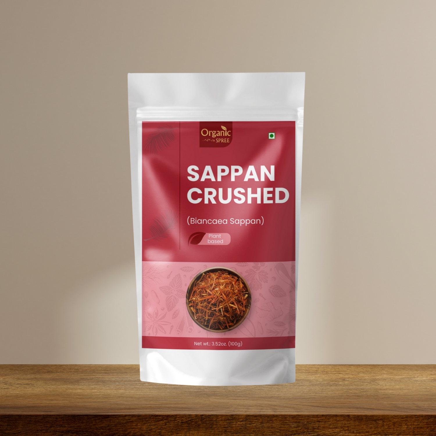 Organic Spree Sappan Wood Crushed 100gm (3.52oz) - Biancaea Sappan