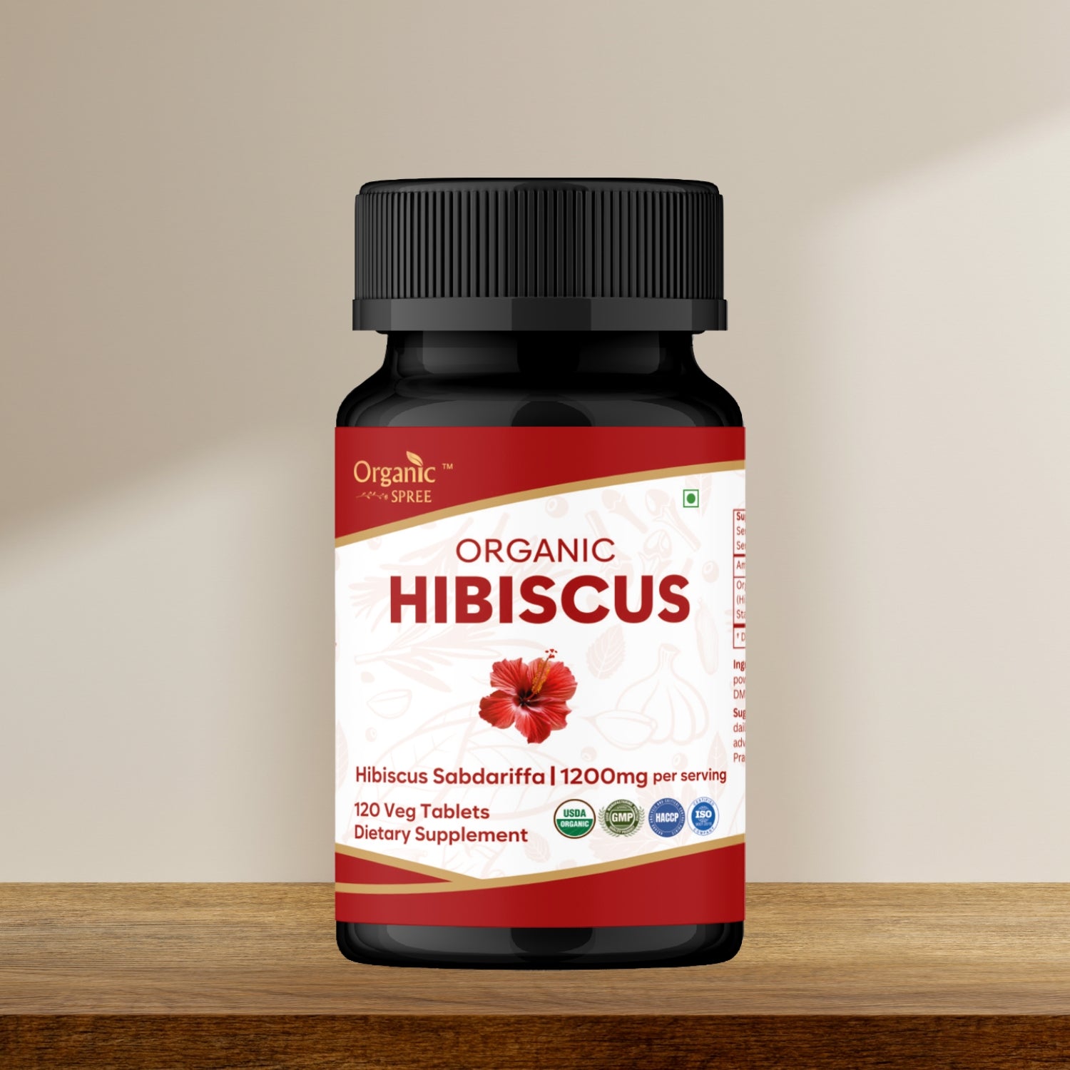 Organic Hibiscus 120 Tablets - Organic Certified