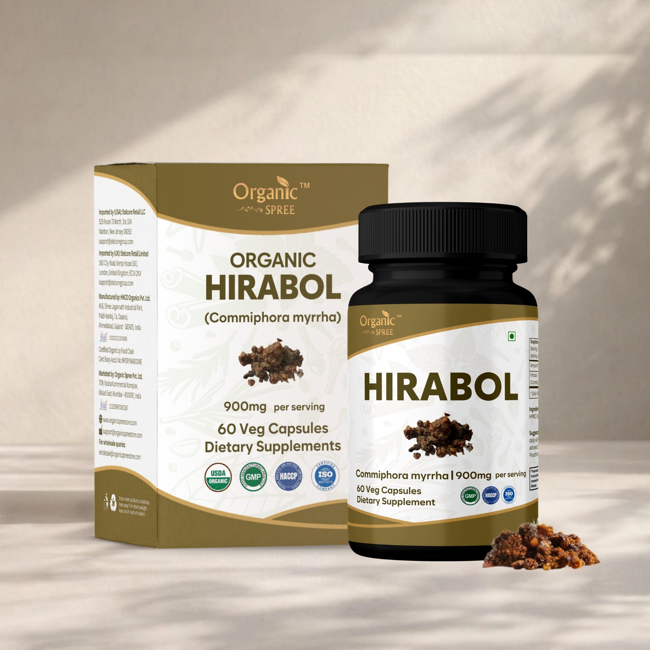 Organic Spree Hirabol 60 Capsules | Commiphora myrrha - GMP Certified