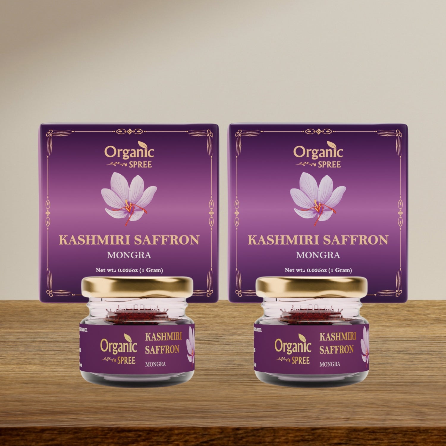 Organic Spree Kashmiri Saffron 1gm (0.035oz) - NPOP Certified