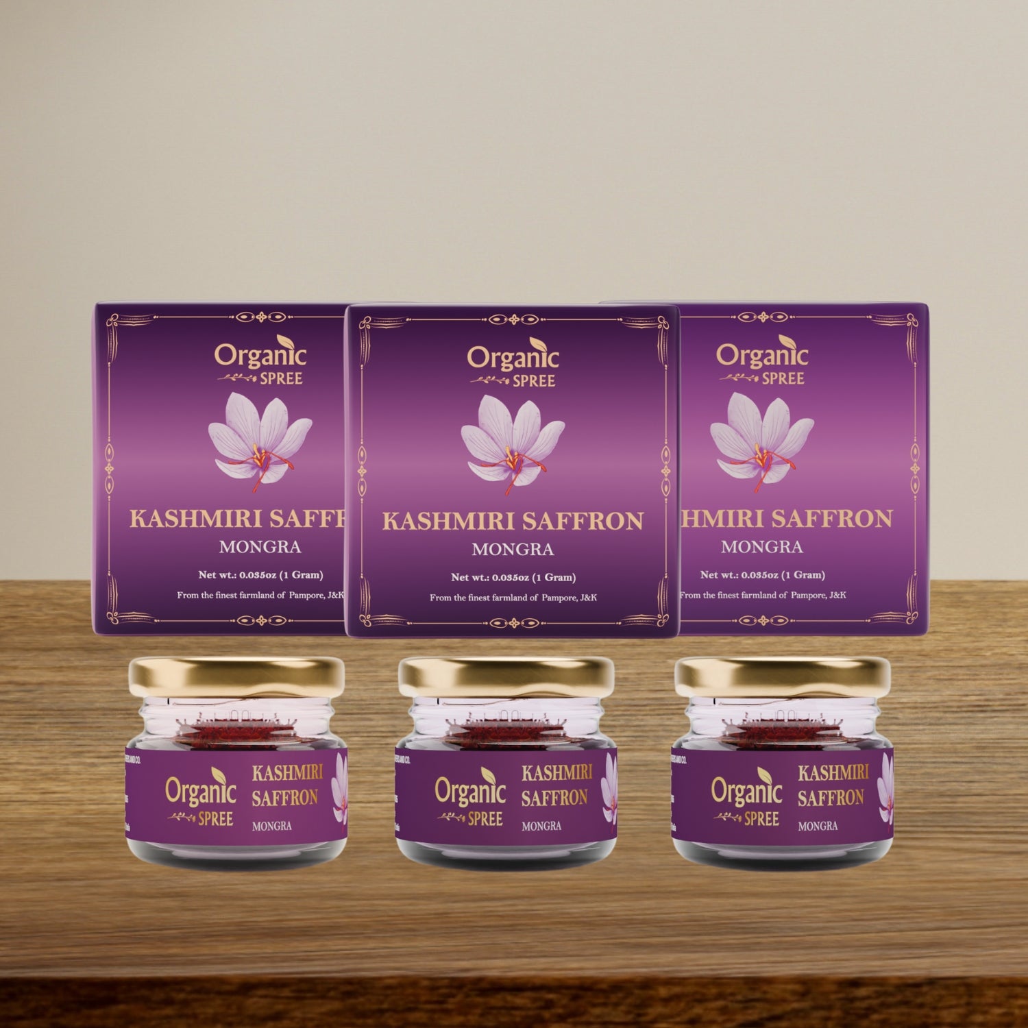 Organic Spree Kashmiri Saffron 1gm (0.035oz) - NPOP Certified