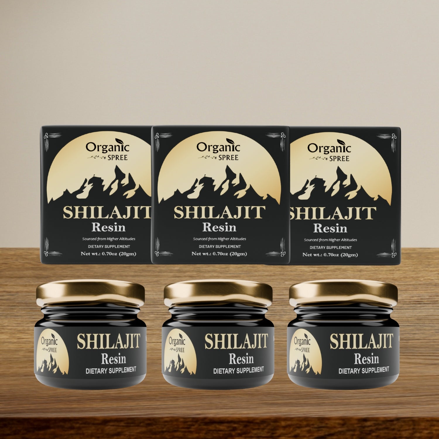 Organic Spree Pure Himalayan Shilajit Resin 20gm (0.70oz) 85+ Trace Minerals, More Than 75% Fulvic Acid