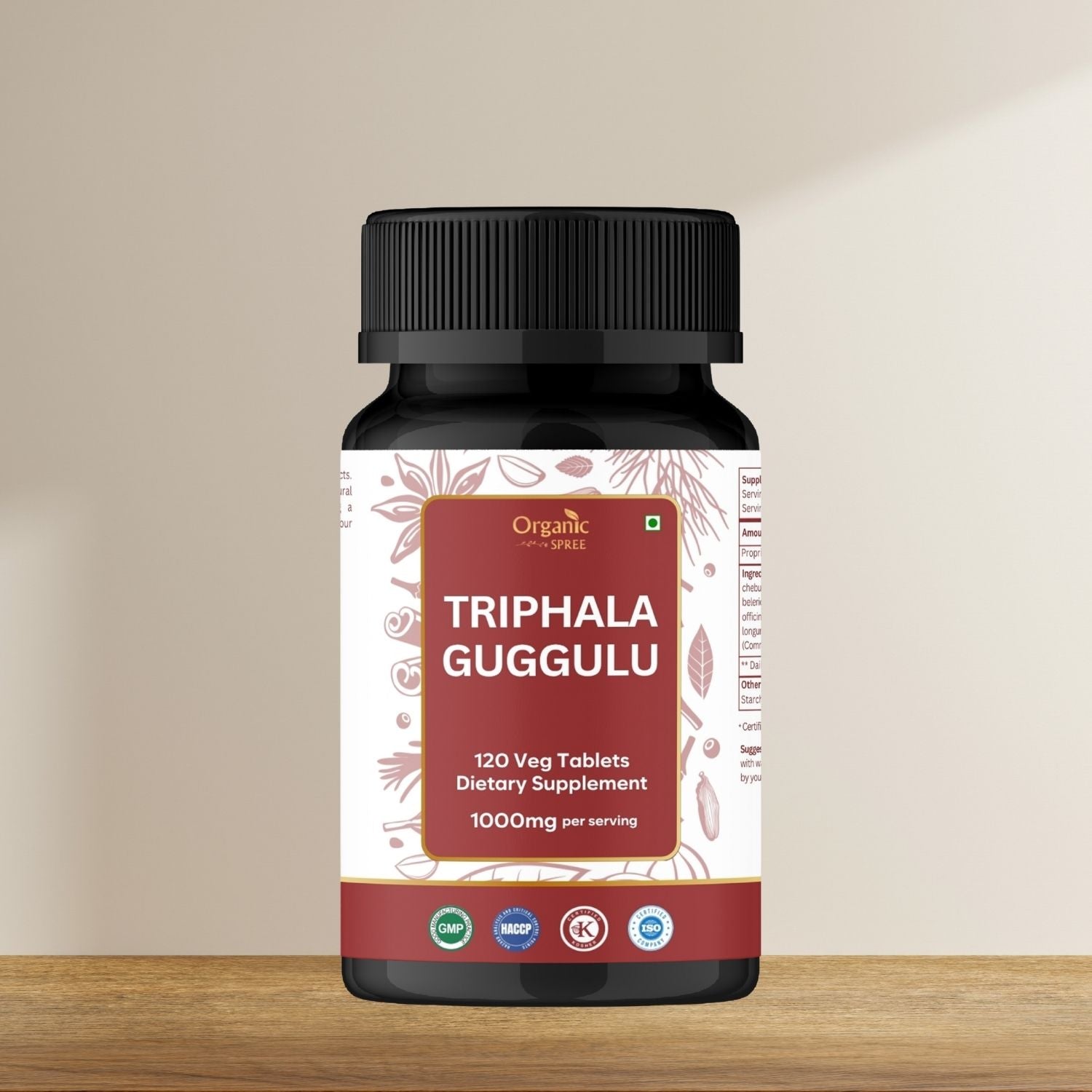 Organic Spree Triphala Guggulu 120 Tablets - GMP Certified