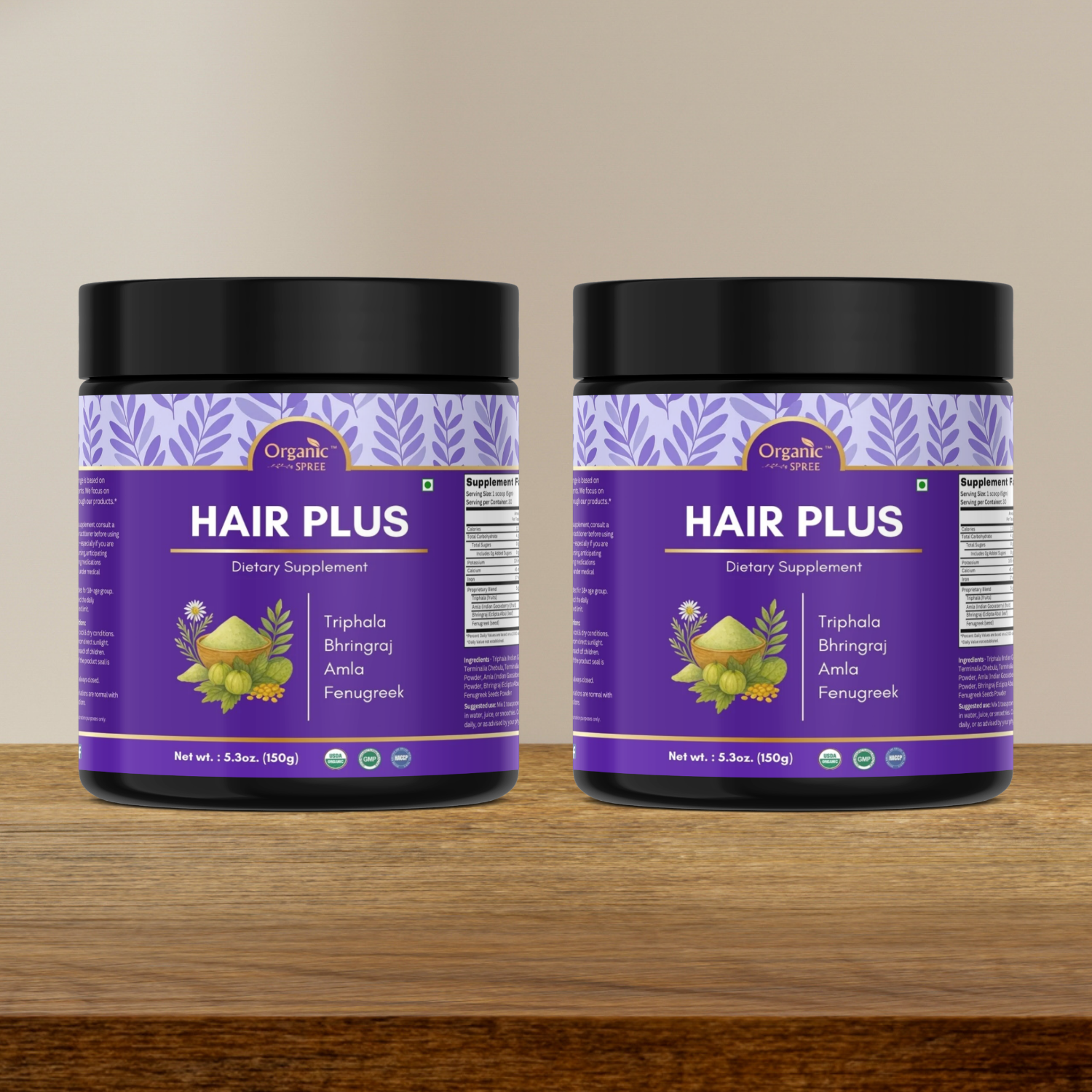 Organic Spree Hair Plus Powder – 150 gm (5.3oz) | USDA Organic Certified