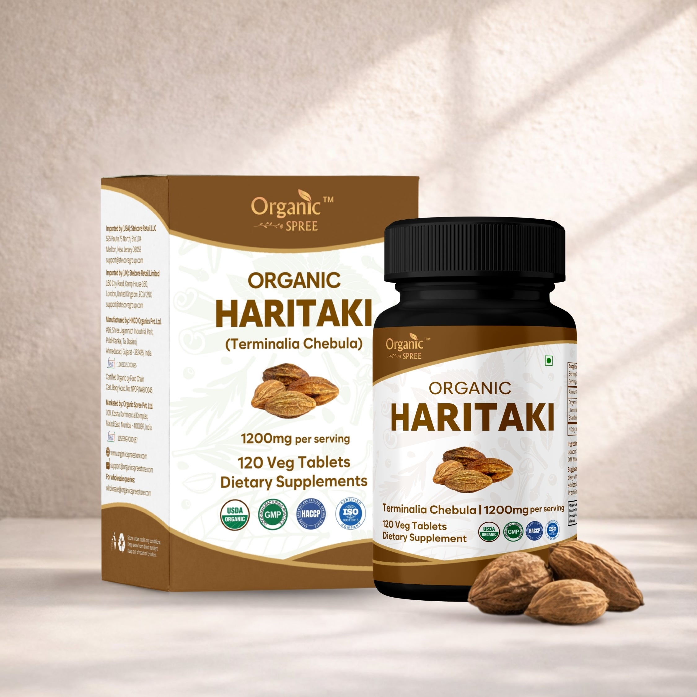 Organic Spree Haritaki 120 Tablets - Organic Certified