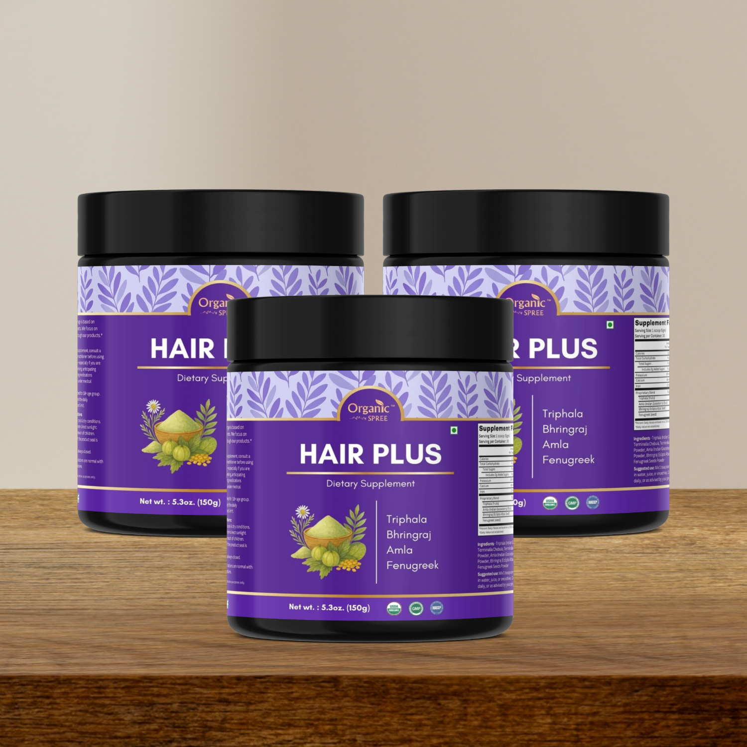 Organic Spree Hair Plus Powder – 150 gm (5.3oz) | USDA Organic Certified