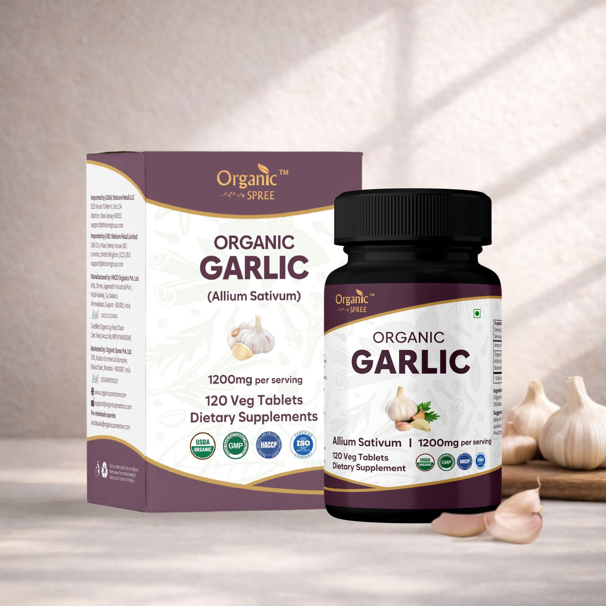 Organic Spree Garlic 120 Tablets - Organic Certified