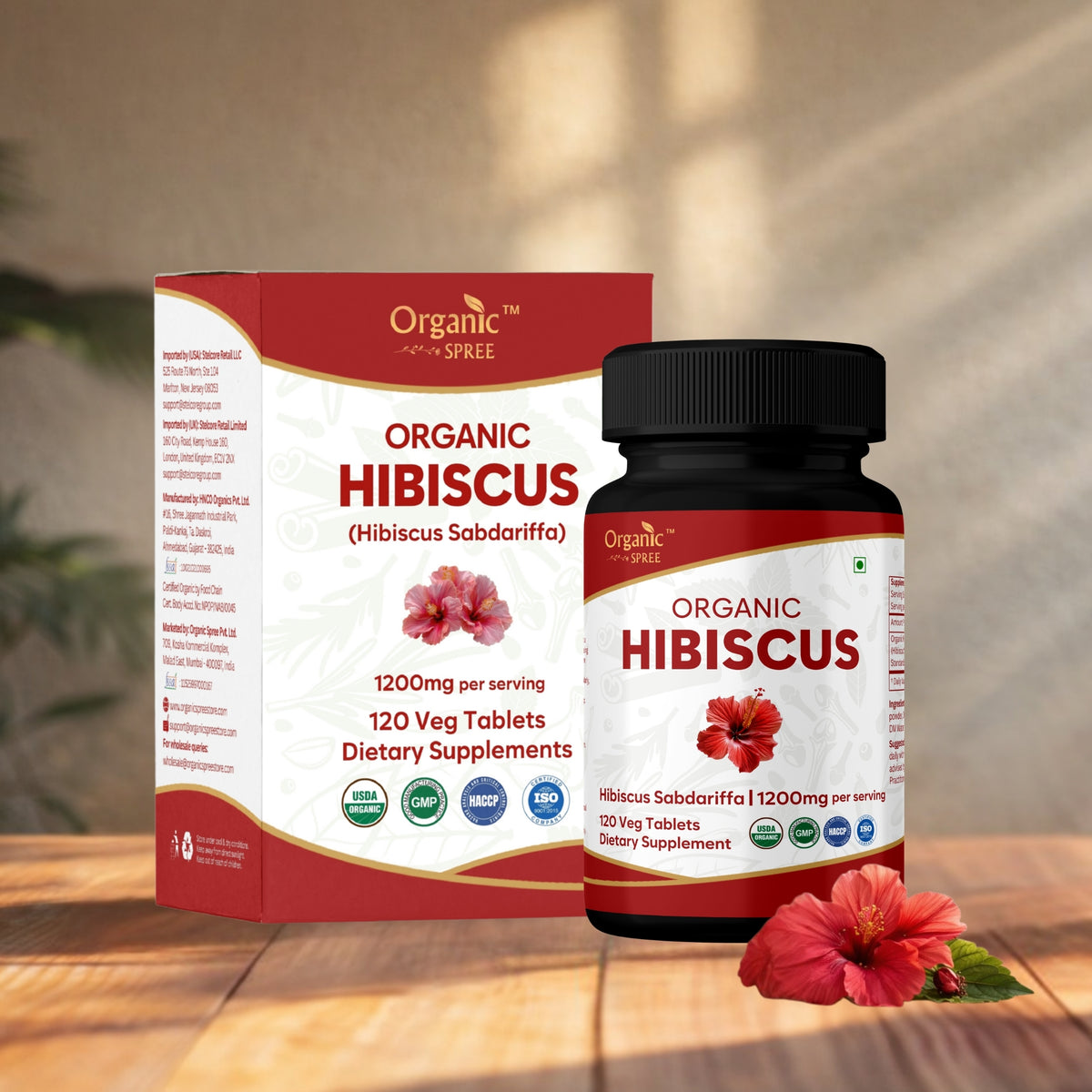 Organic Hibiscus 120 Tablets - Organic Certified