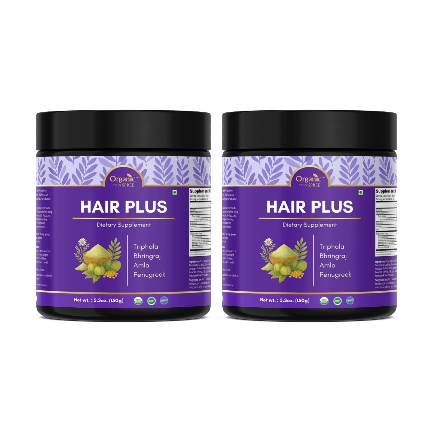 Organic Spree Hair Plus Powder – 150 gm (5.3oz) | USDA Organic Certified