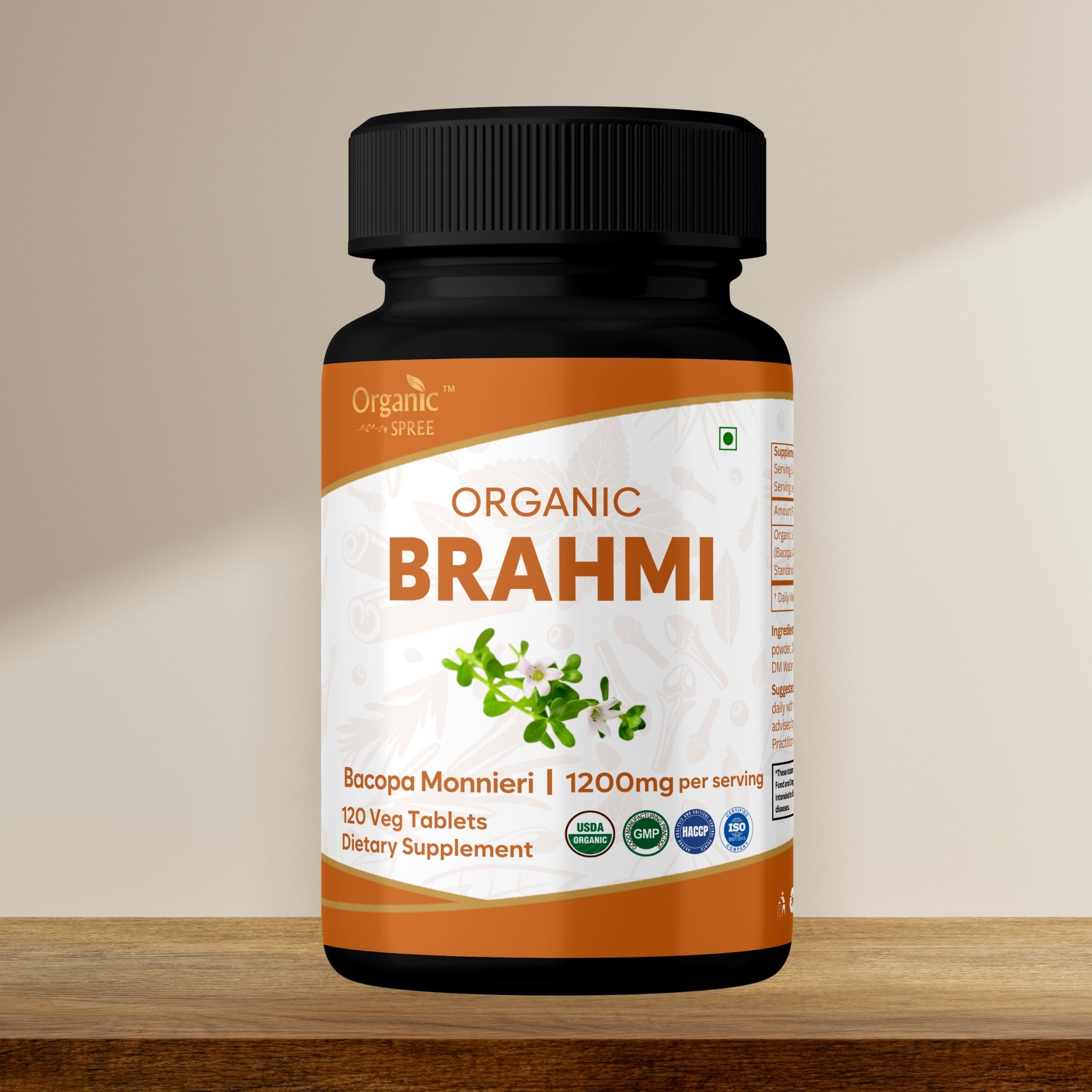 Organic Spree Brahmi 120 Tablets - Organic Certified