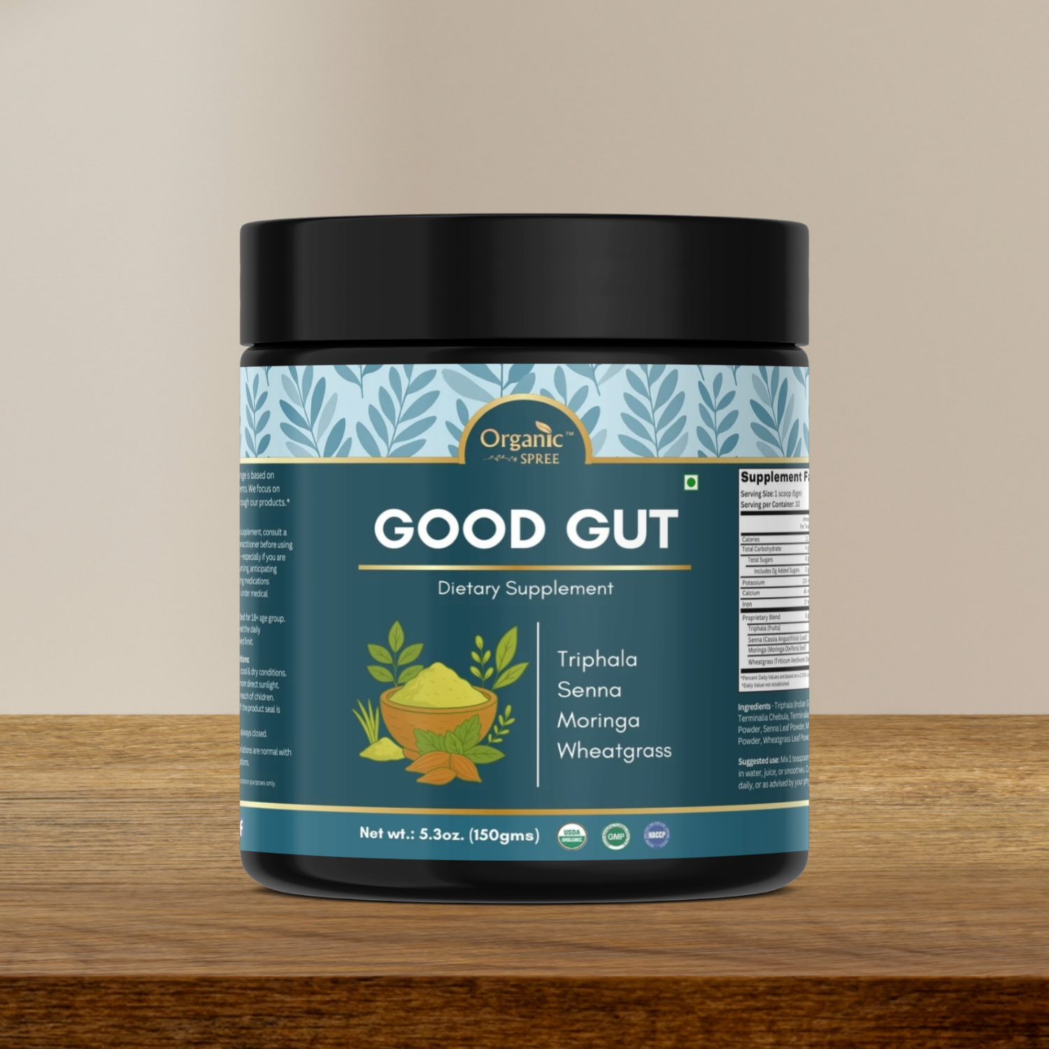 Organic Spree Good Gut Powder – 150 g (5.3oz) | USDA Organic Certified