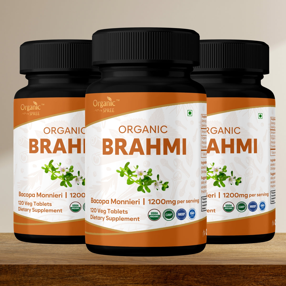 Organic Spree Brahmi 120 Tablets - Organic Certified