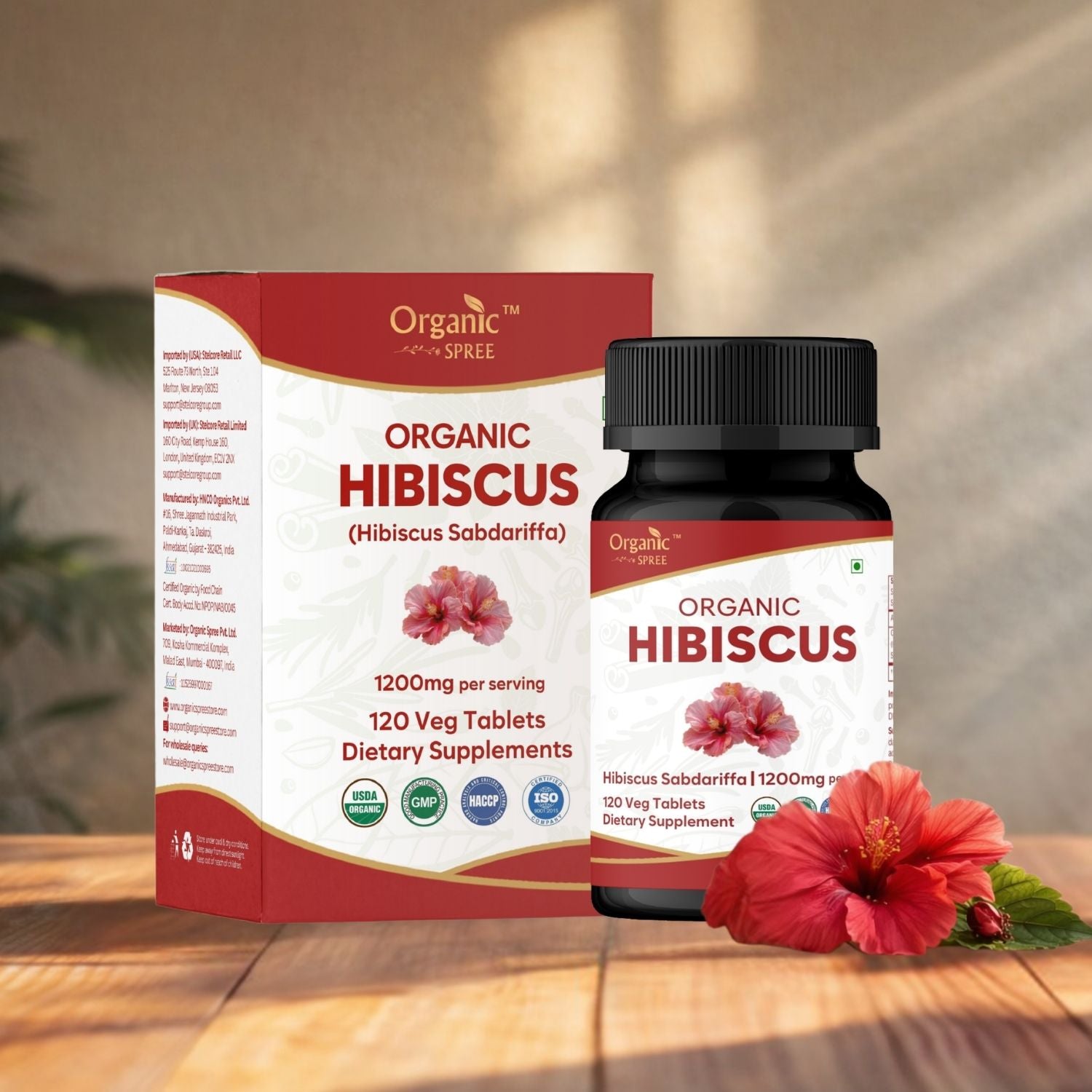 Organic Hibiscus 120 Tablets - Organic Certified