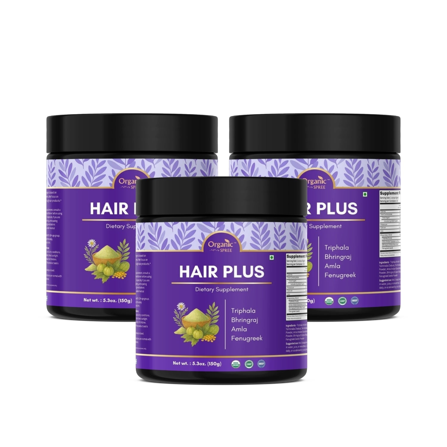 Organic Spree Hair Plus Powder – 150 gm (5.3oz) | USDA Organic Certified