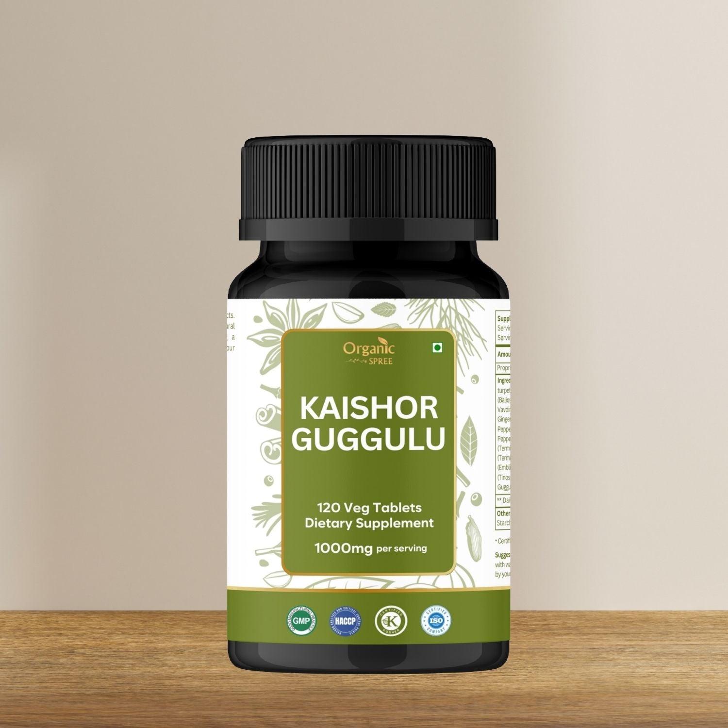 Organic Spree Kaishor Guggulu 120 Tablets - GMP certified