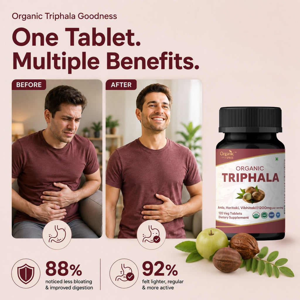 Organic Spree Triphala 120 Tablets | USDA Organic Certified