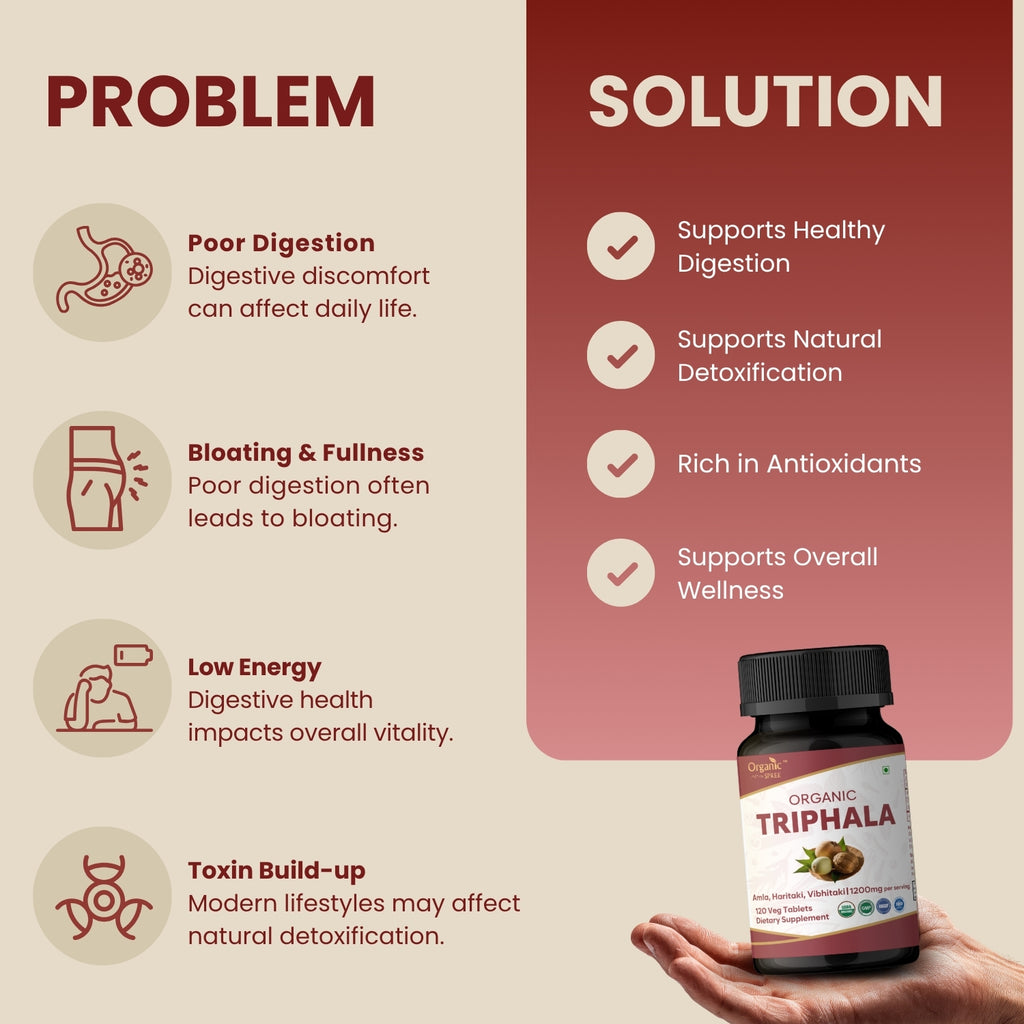 Organic Spree Triphala 120 Tablets | USDA Organic Certified