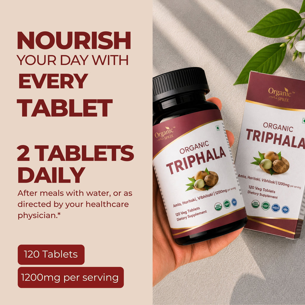 Organic Spree Triphala 120 Tablets | USDA Organic Certified