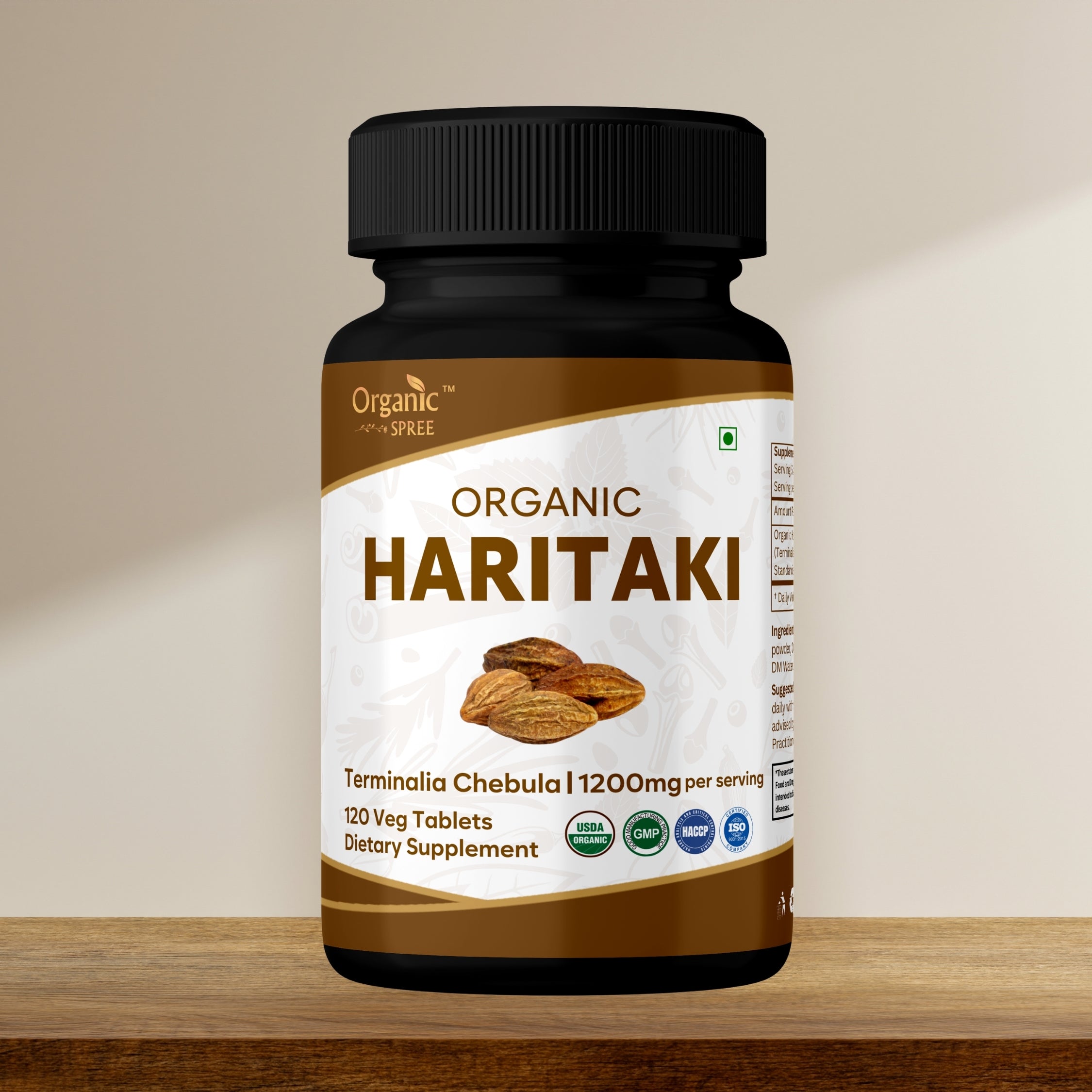 Organic Spree Haritaki 120 Tablets - Organic Certified