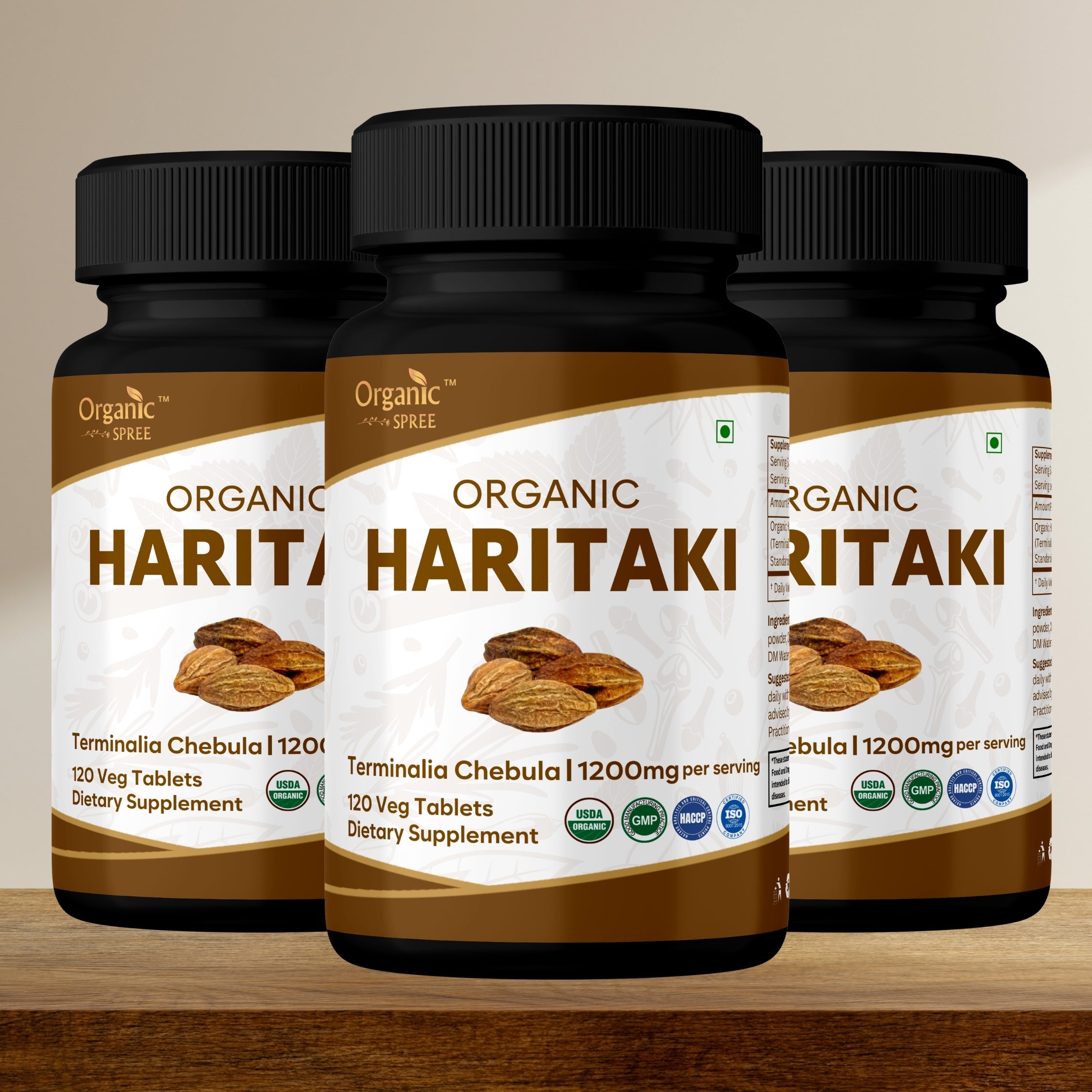 Organic Spree Haritaki 120 Tablets - Organic Certified
