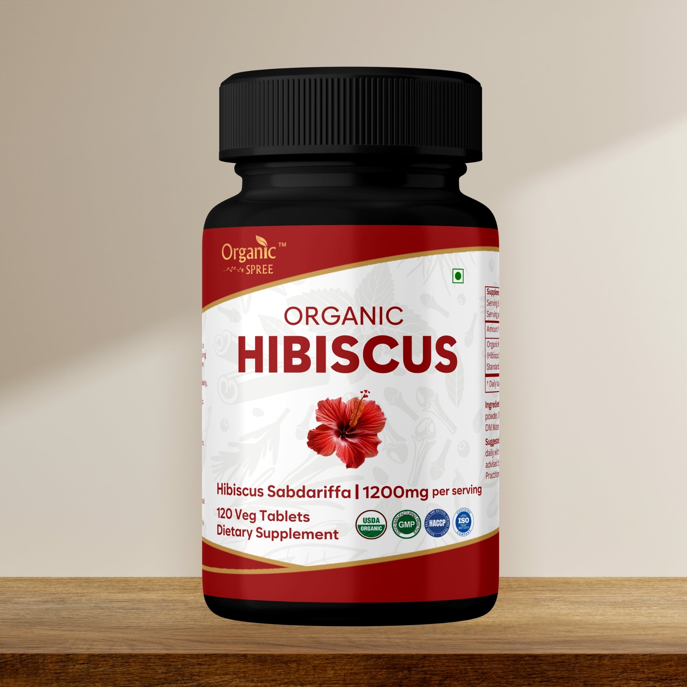 Organic Hibiscus 120 Tablets - Organic Certified