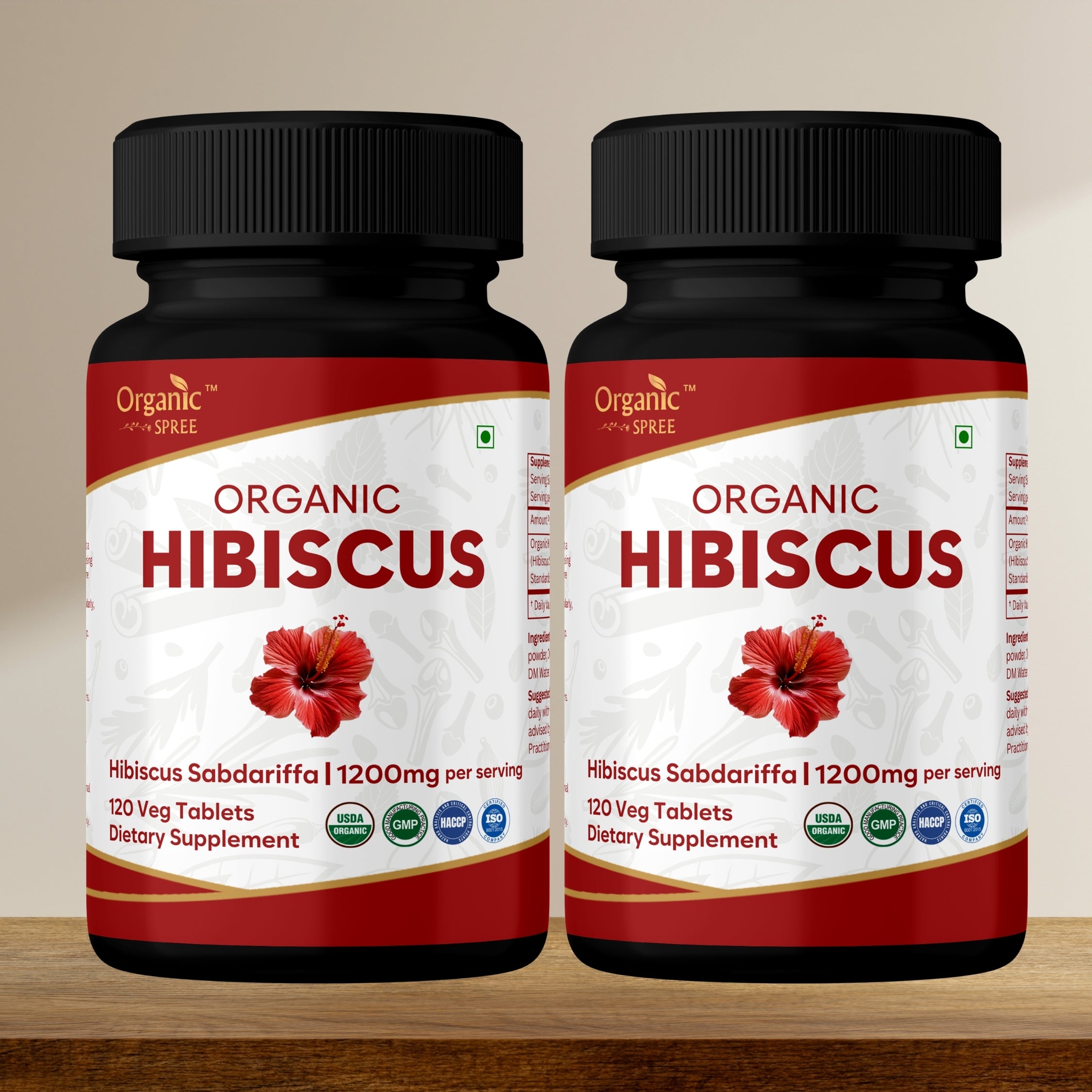 Organic Hibiscus 120 Tablets - Organic Certified