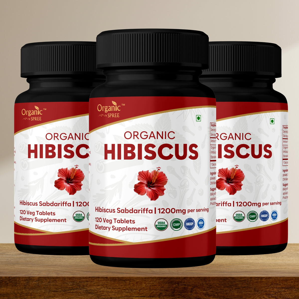 Organic Hibiscus 120 Tablets - Organic Certified