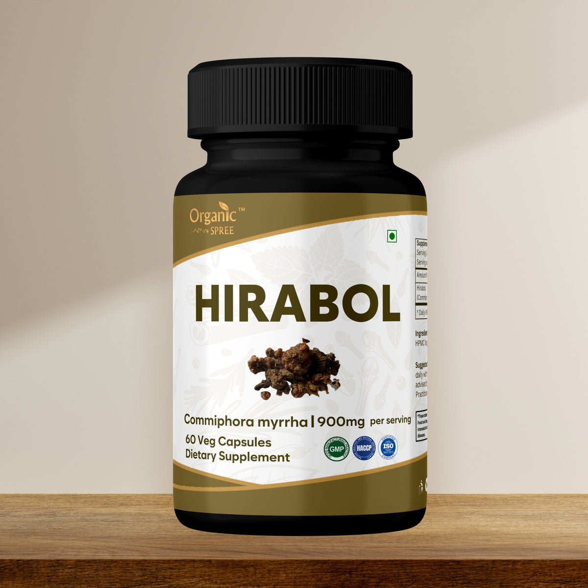 Organic Spree Hirabol 60 Capsules | Commiphora myrrha - GMP Certified