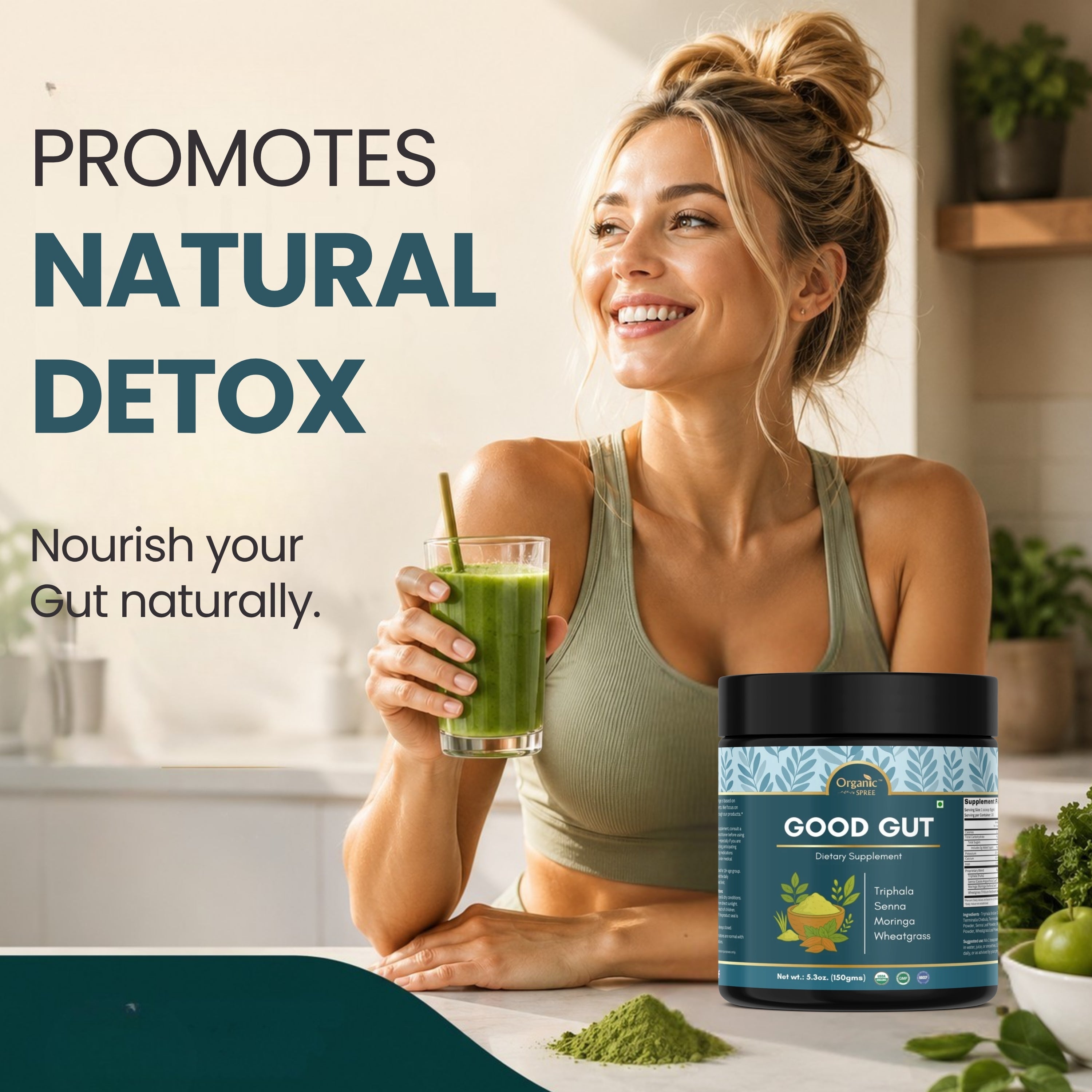 Organic Spree Good Gut Powder – 150 g (5.3oz) | USDA Organic Certified
