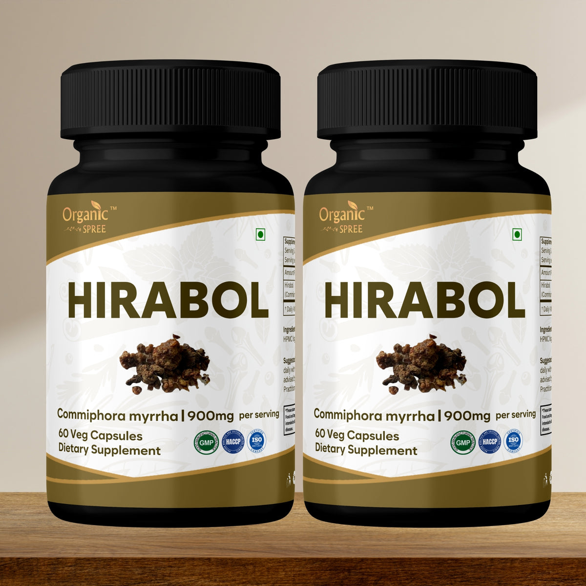 Organic Spree Hirabol 60 Capsules | Commiphora myrrha - GMP Certified