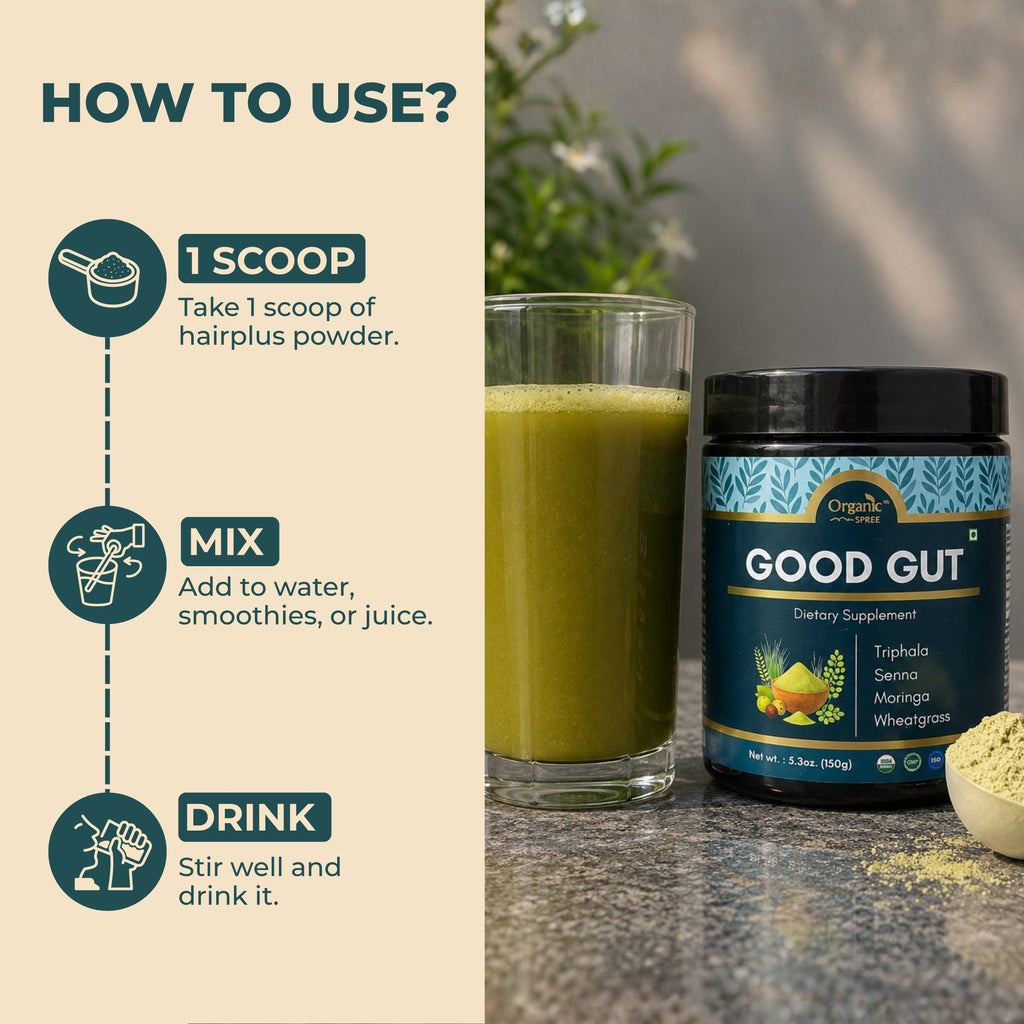 Organic Spree Good Gut Powder – 150 g (5.3oz) | USDA Organic Certified