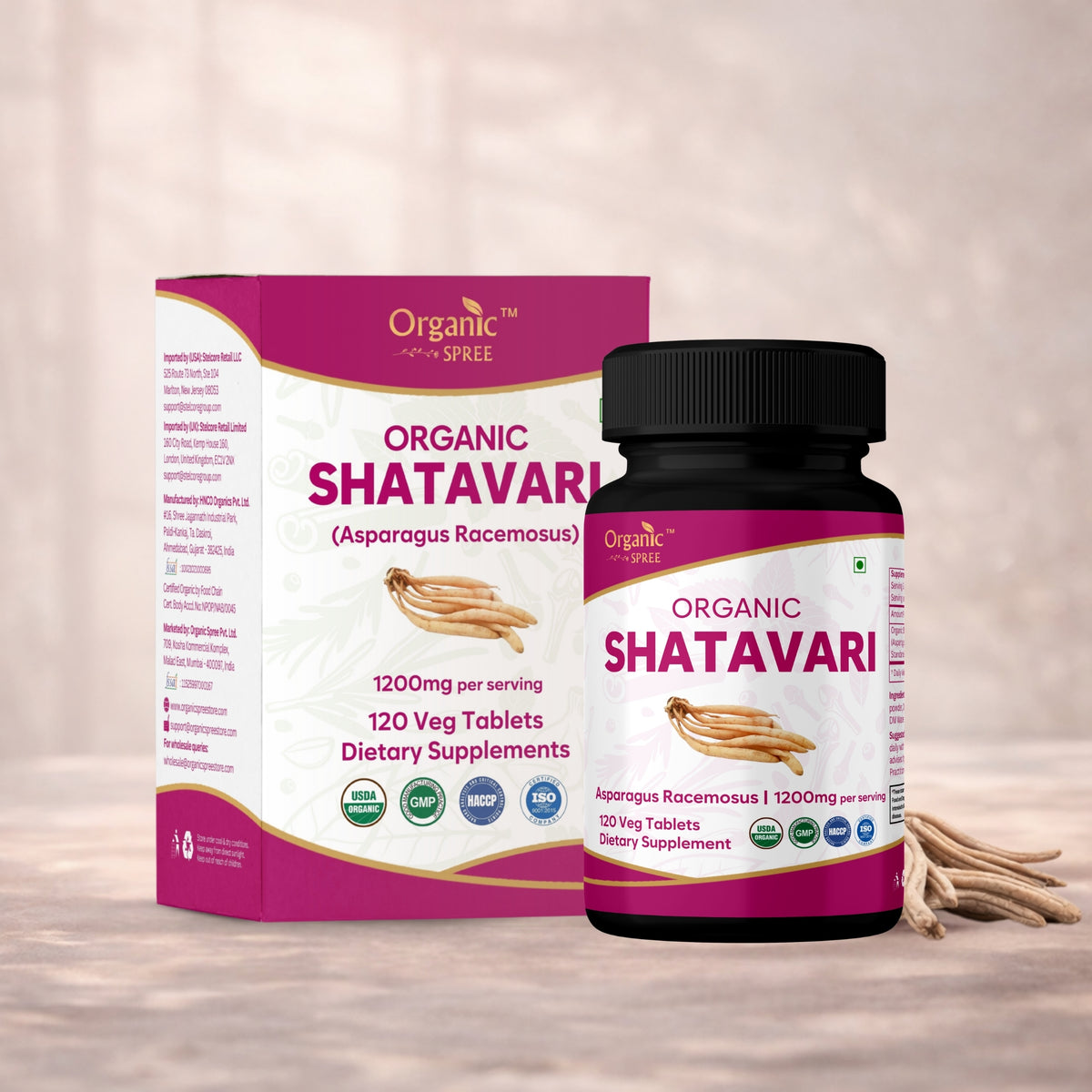Organic Spree Shatavari 120 Tablets - Organic Certified