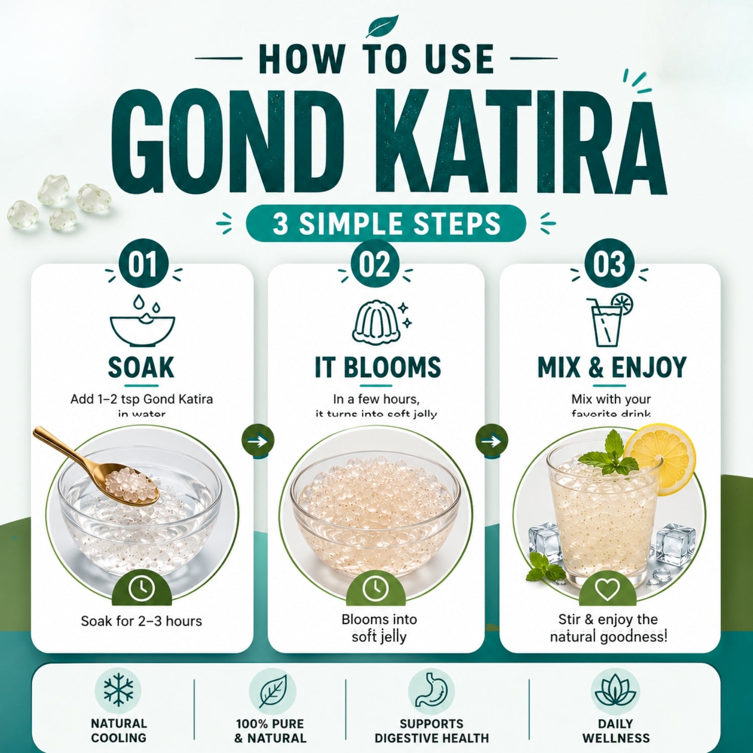 Organic Spree Gond Katira 250grams (8.81 oz) - Tragacanth Gum