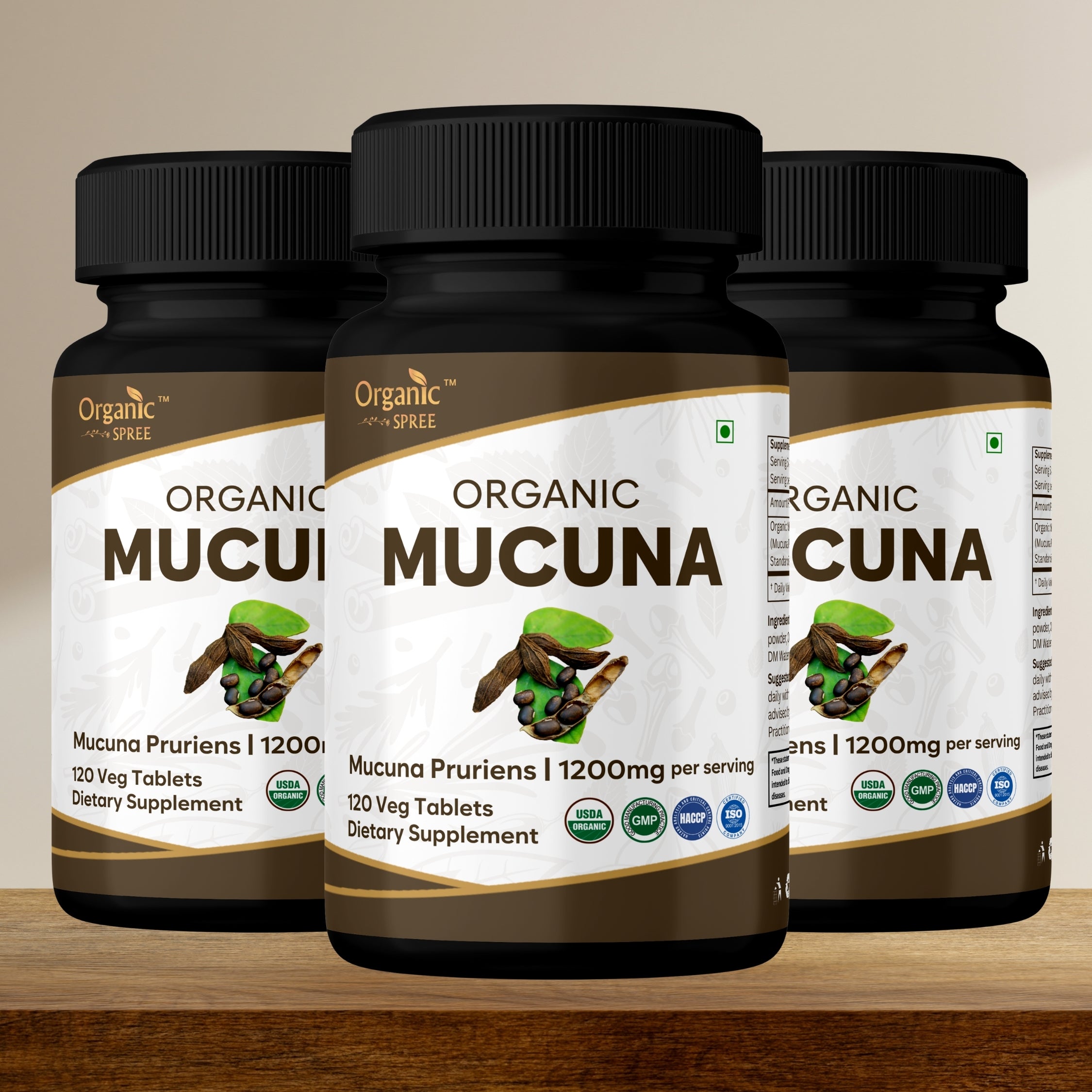 Organic Spree Mucuna 120 Tablets - Organic Certified