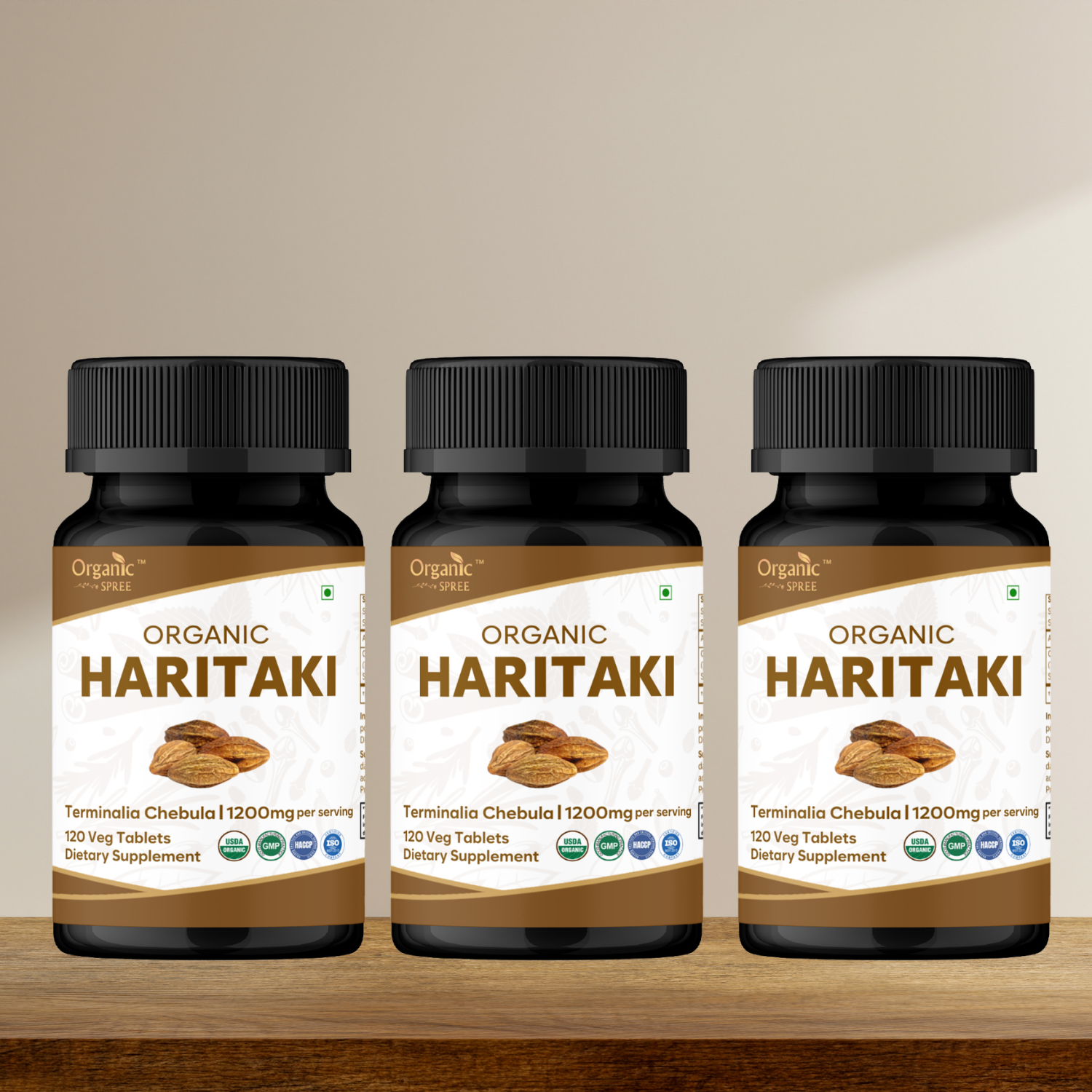 Organic Spree Haritaki 120 Tablets - Organic Certified