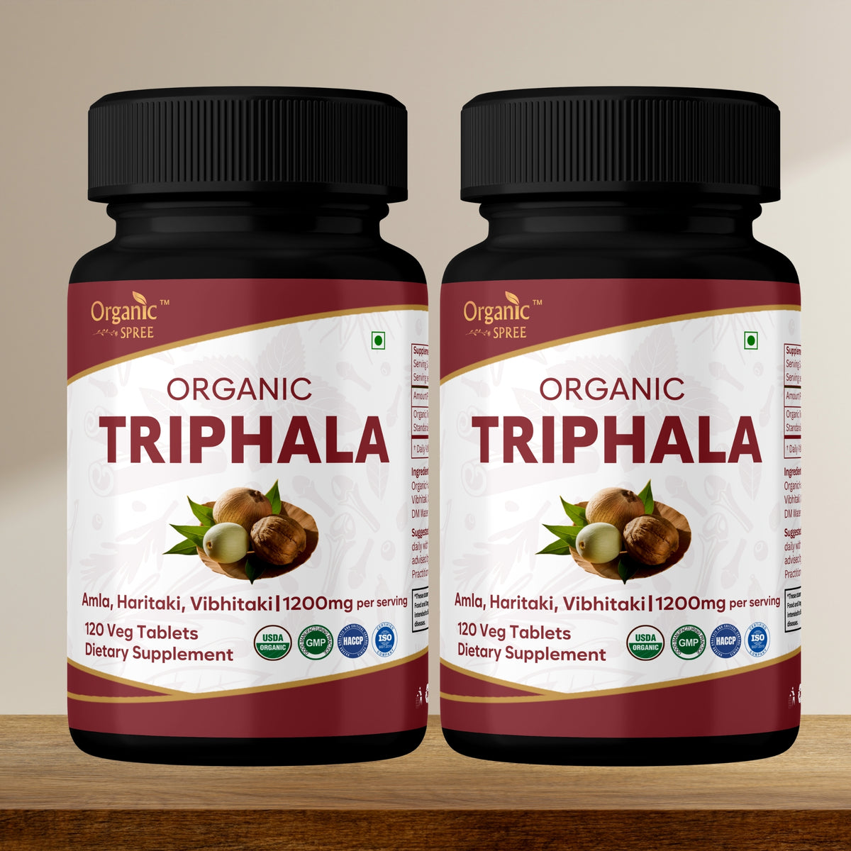 Organic Spree Triphala 120 Tablets | USDA Organic Certified
