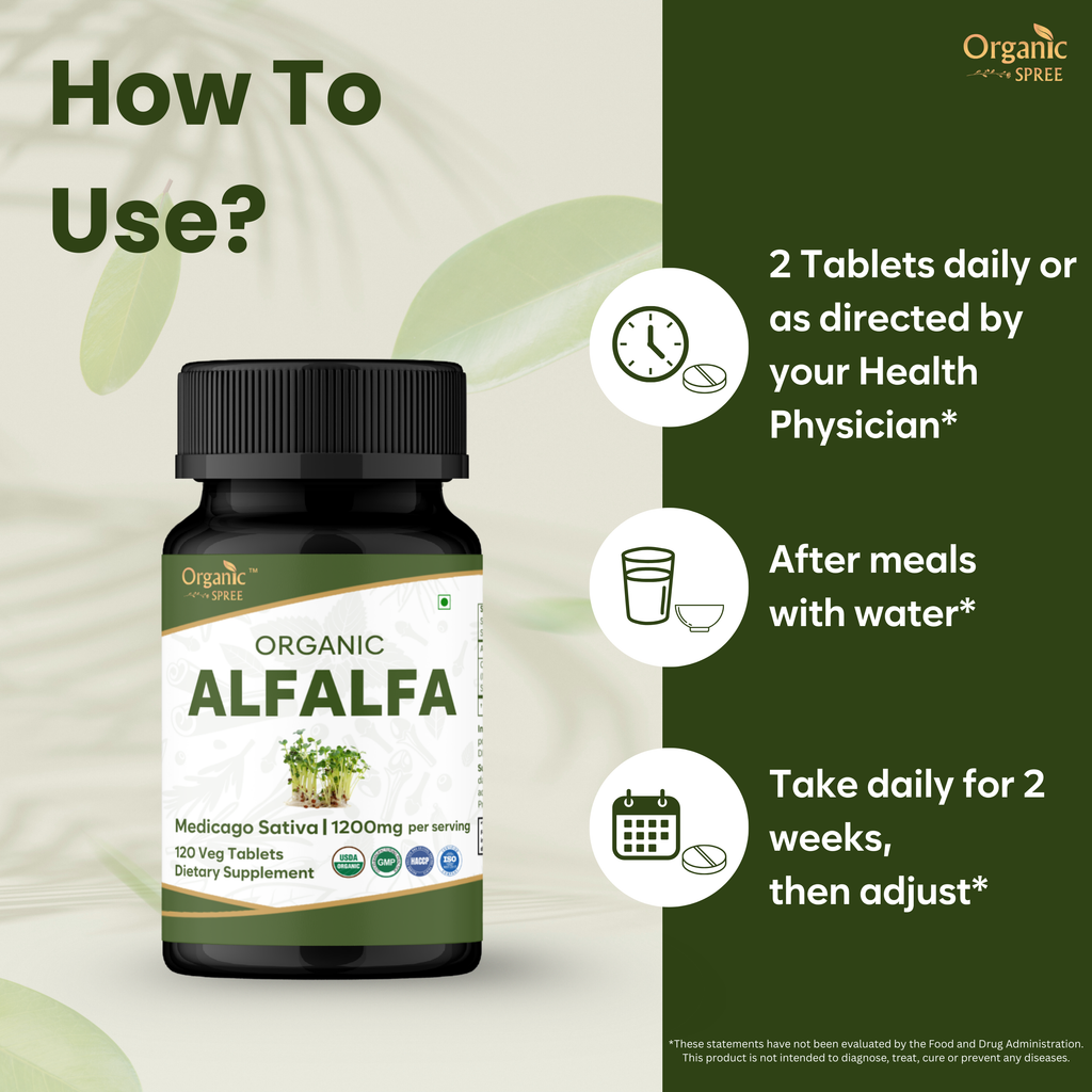 Organic Spree Alfalfa 120 Tablets - Organic Certified