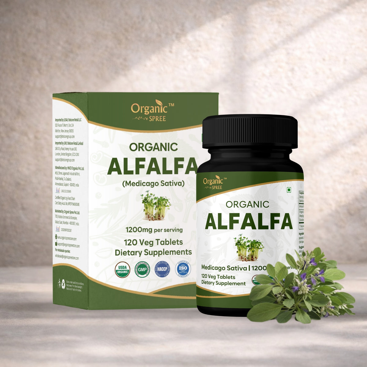 Organic Spree Alfalfa 120 Tablets - Organic Certified
