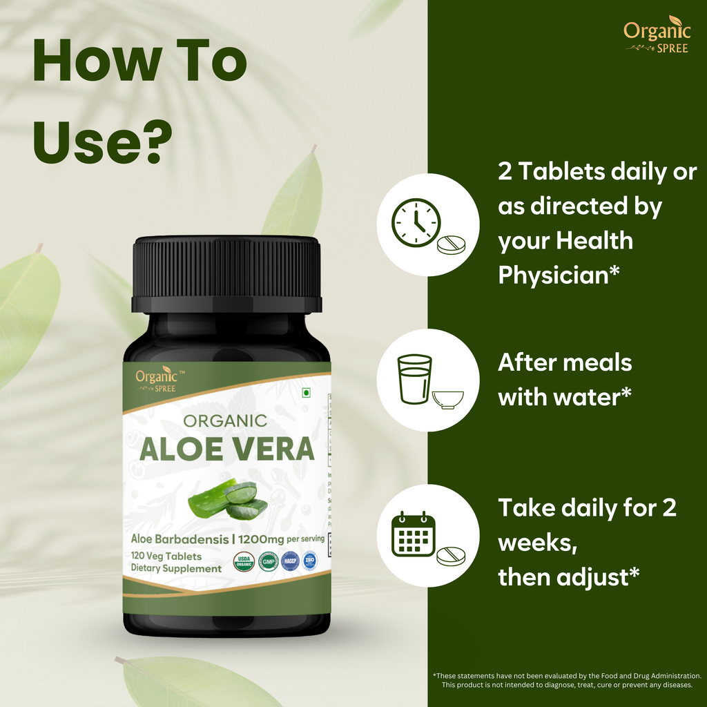 Organic Spree Aloe Vera 120 Tablets | Organic Certified