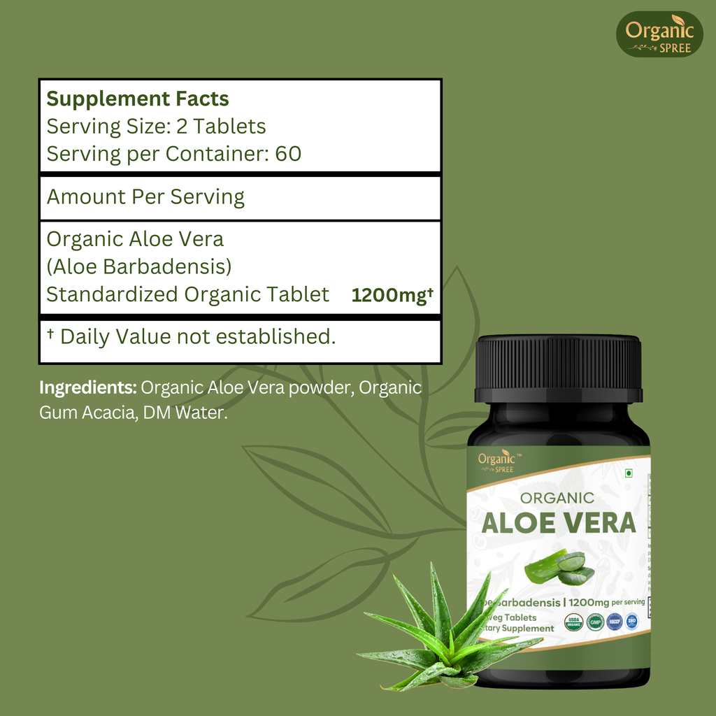 Organic Spree Aloe Vera 120 Tablets | Organic Certified