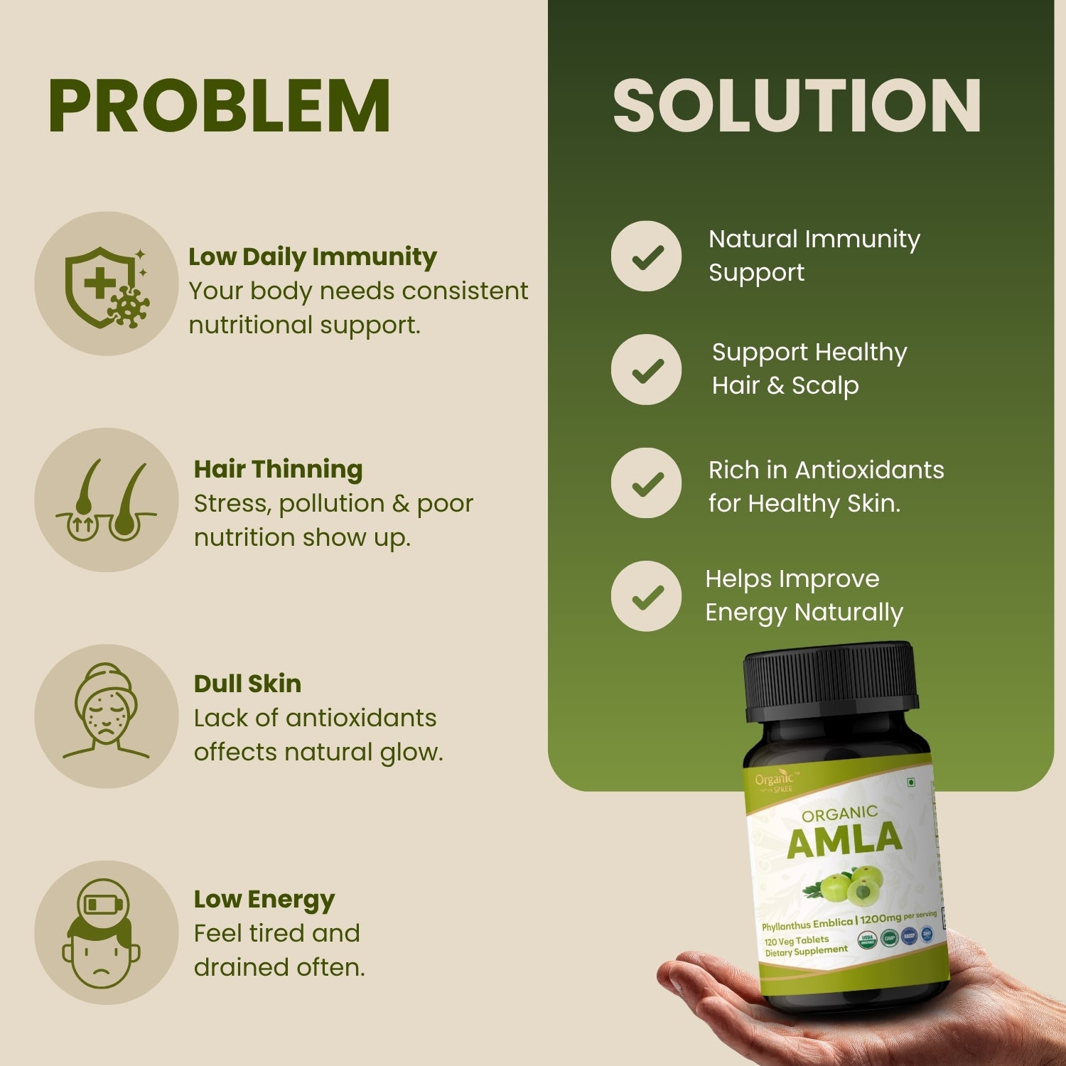 Organic Spree Amla 120 Tablets - Organic Certified