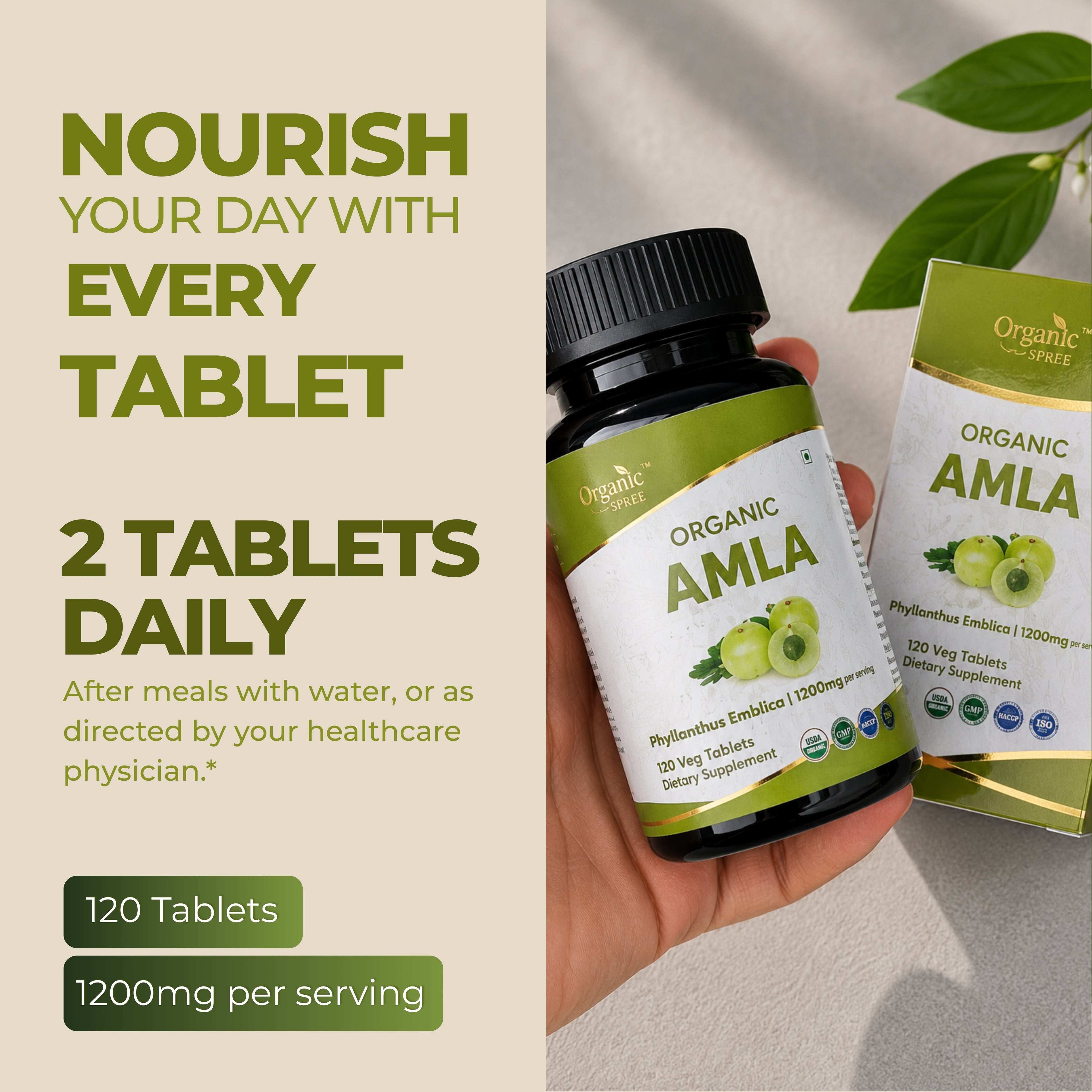 Organic Spree Amla 120 Tablets - Organic Certified