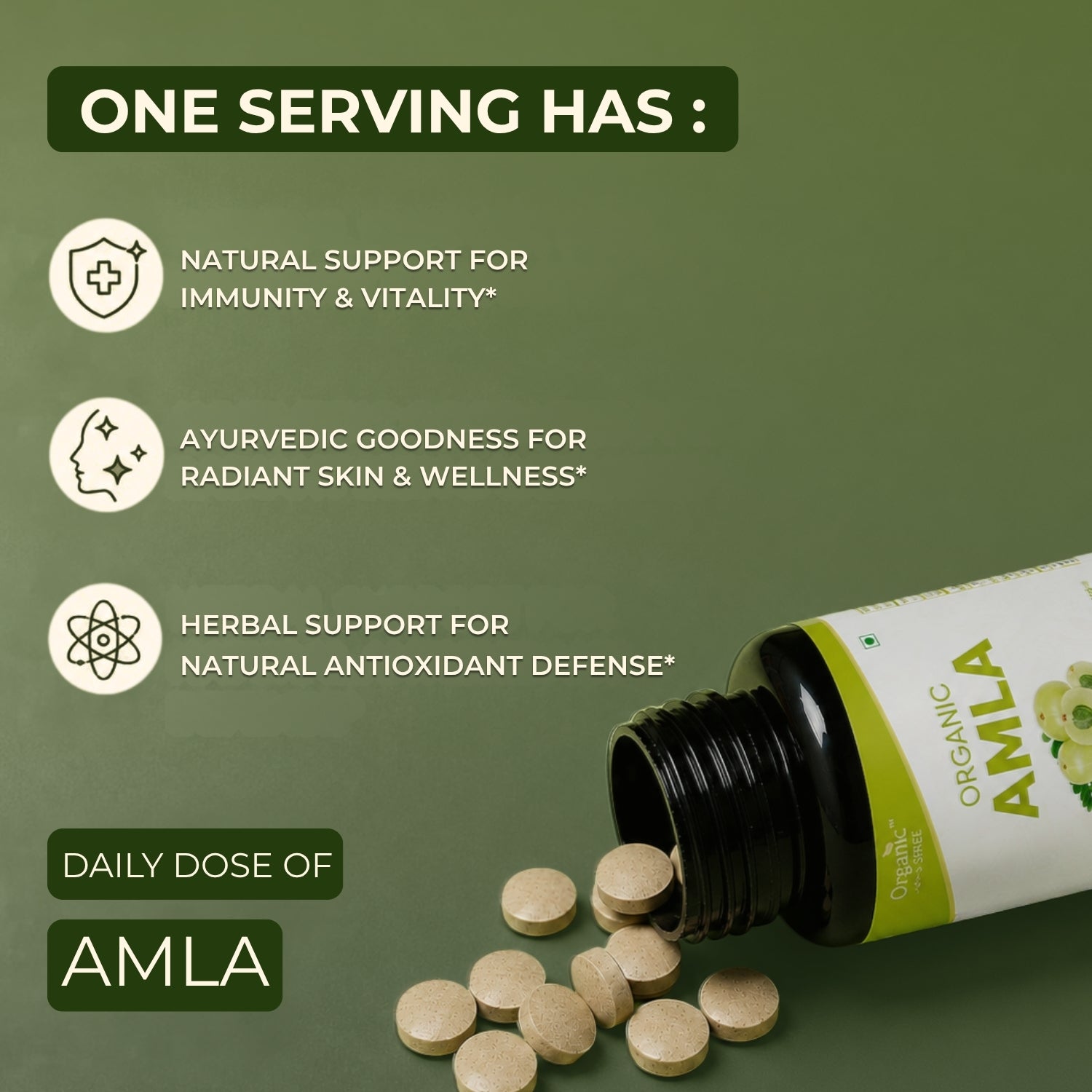 Organic Spree Amla 120 Tablets - Organic Certified