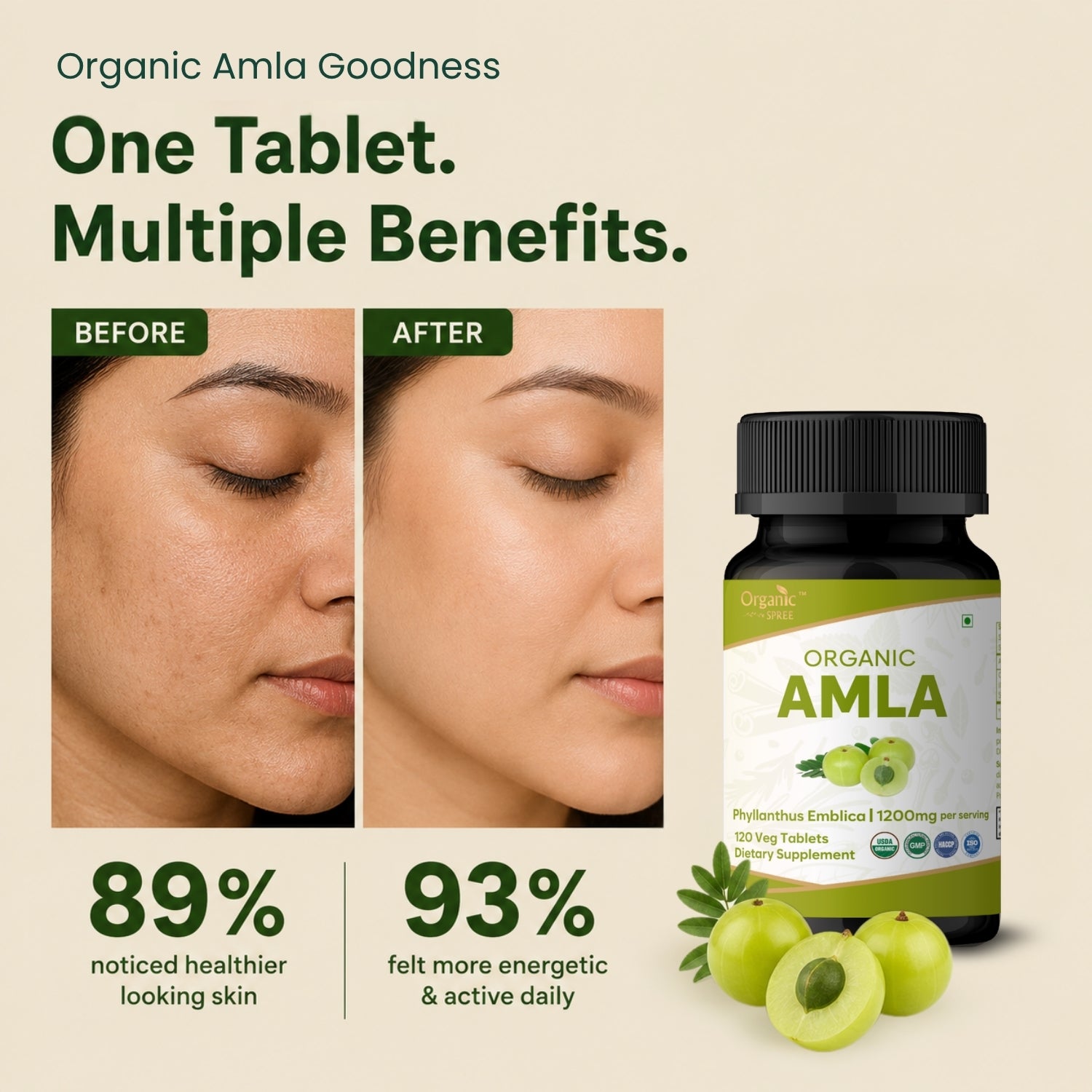 Organic Spree Amla 120 Tablets - Organic Certified