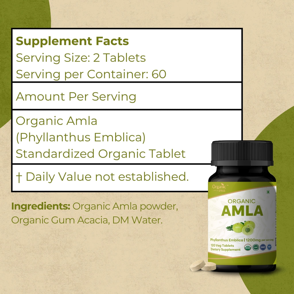 Organic Spree Amla 120 Tablets - Organic Certified